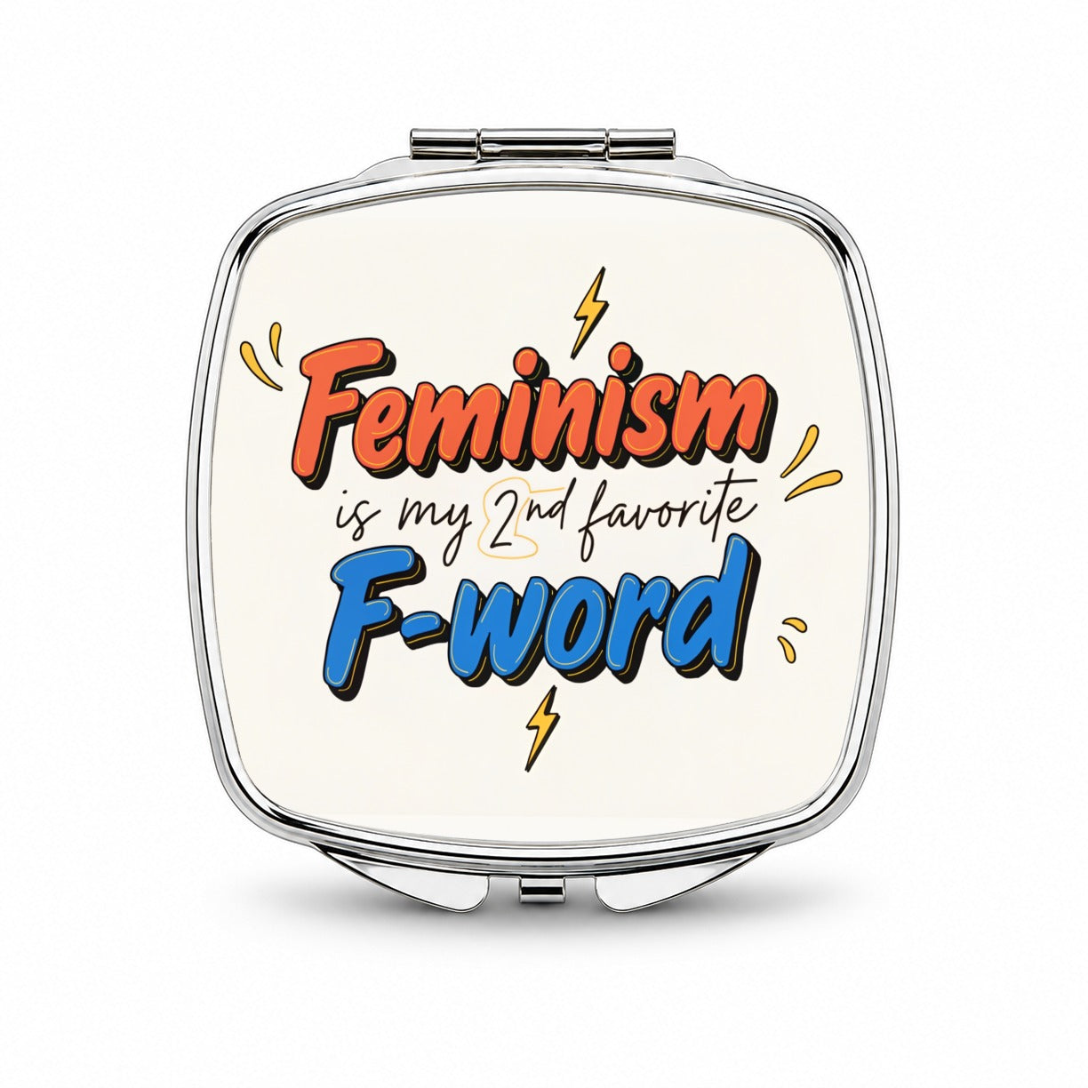 Feminism Is My 2nd Favorite F-Word Funny Small Travel Purse Handbag Pocket Makeup Compact Mirror