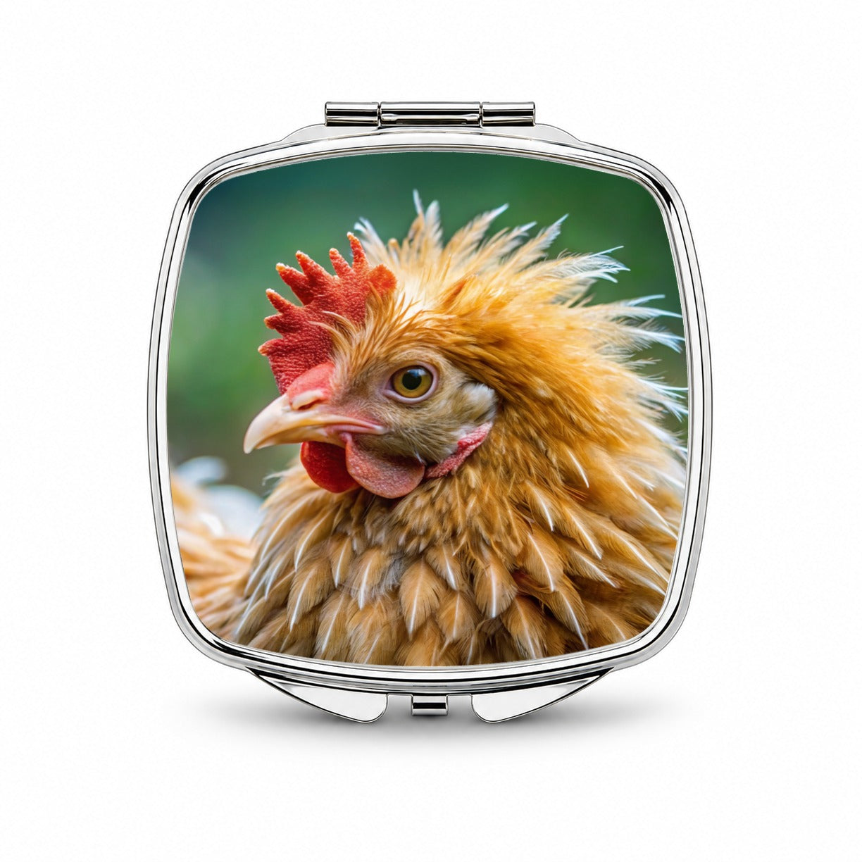 Frizzle Chicken Photo Small Travel Purse Handbag Pocket Makeup Compact Mirror