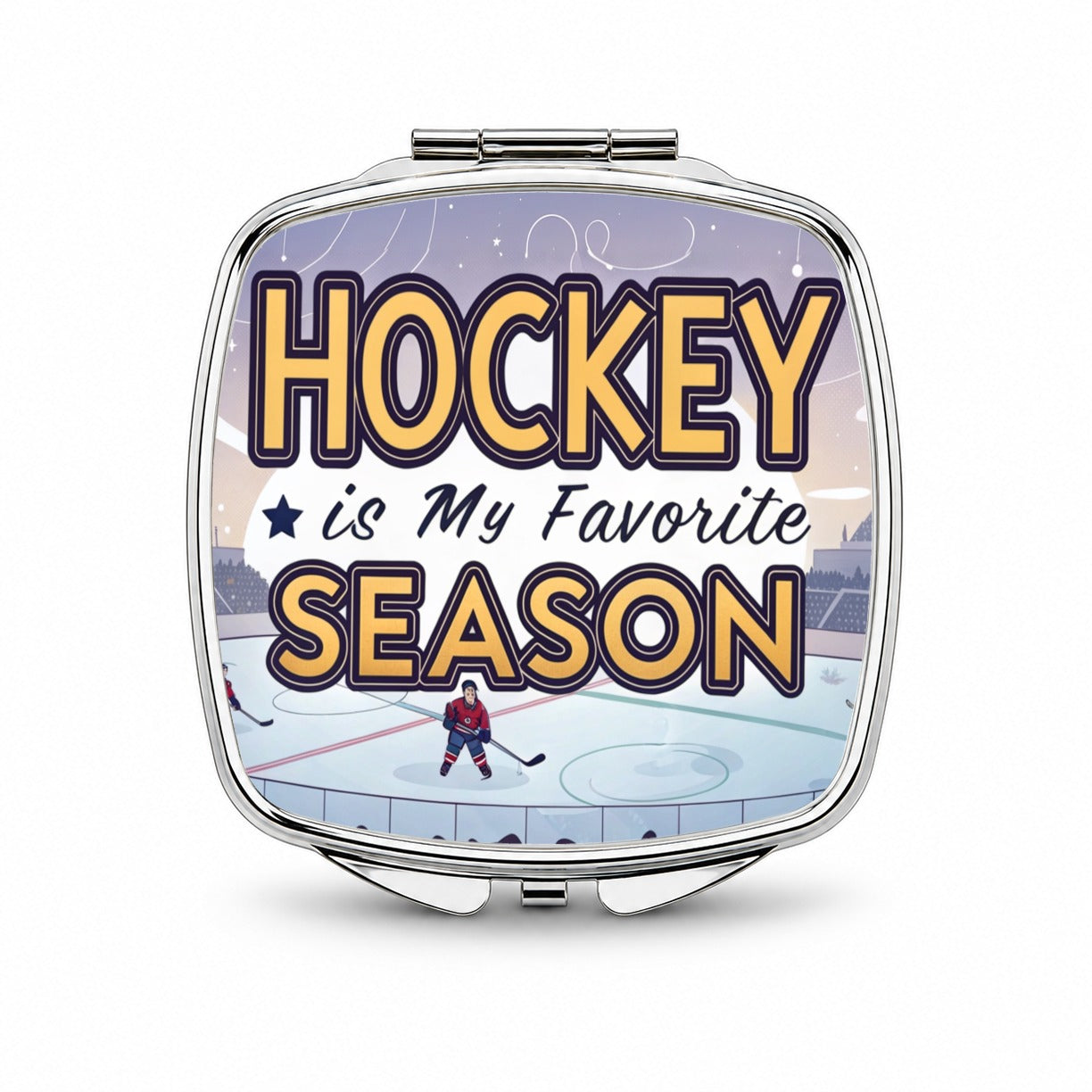 Hockey is My Favorite Season Funny Small Travel Purse Handbag Pocket Makeup Compact Mirror