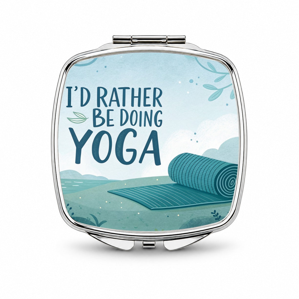 I'd Rather Be Doing Yoga Funny Small Travel Purse Handbag Pocket Makeup Compact Mirror