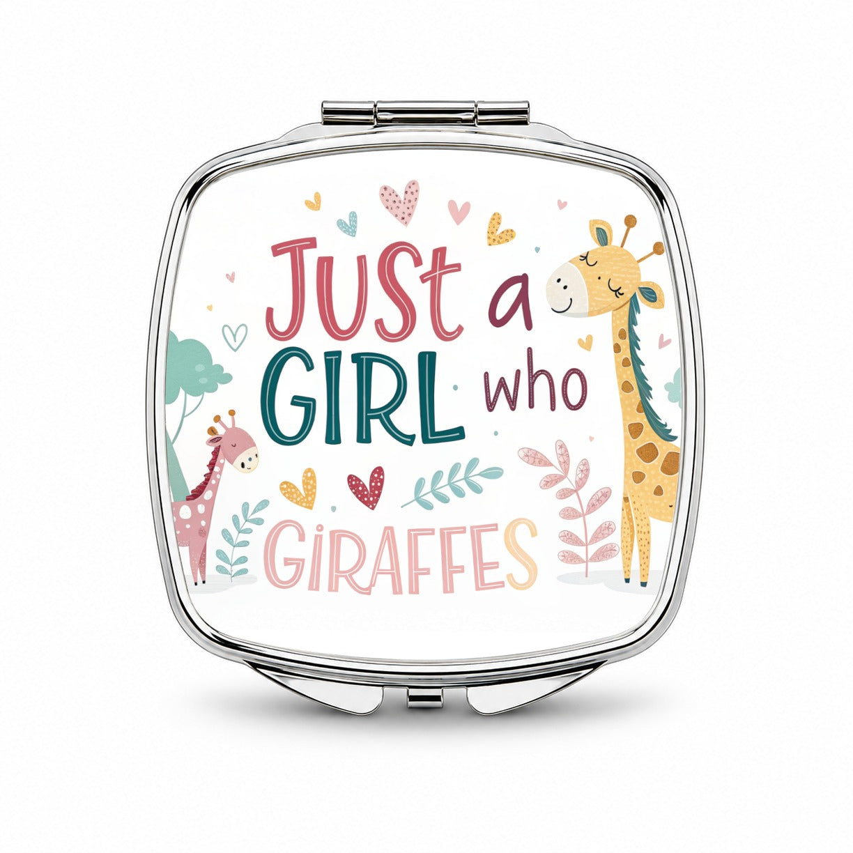 Just A Girl Who Loves Giraffes Cute Small Travel Purse Handbag Pocket Makeup Compact Mirror