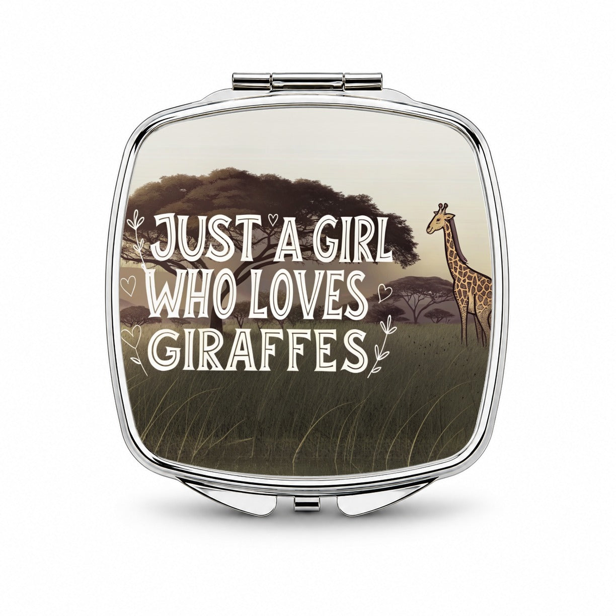 Just A Girl Who Loves Giraffes Small Travel Purse Handbag Pocket Makeup Compact Mirror