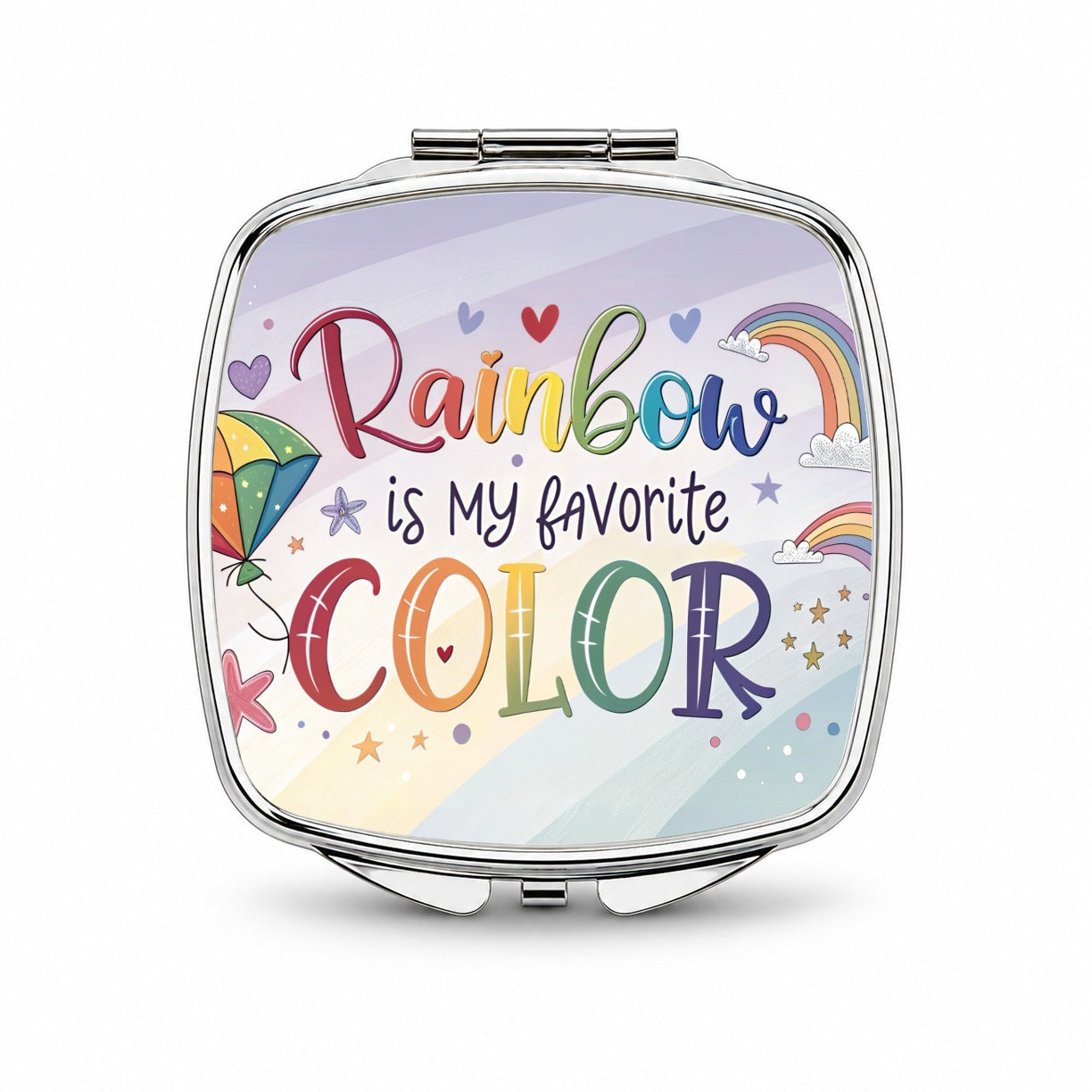 Rainbow Is My Favorite Color Gay Pride Small Travel Purse Handbag Pocket Makeup Compact Mirror