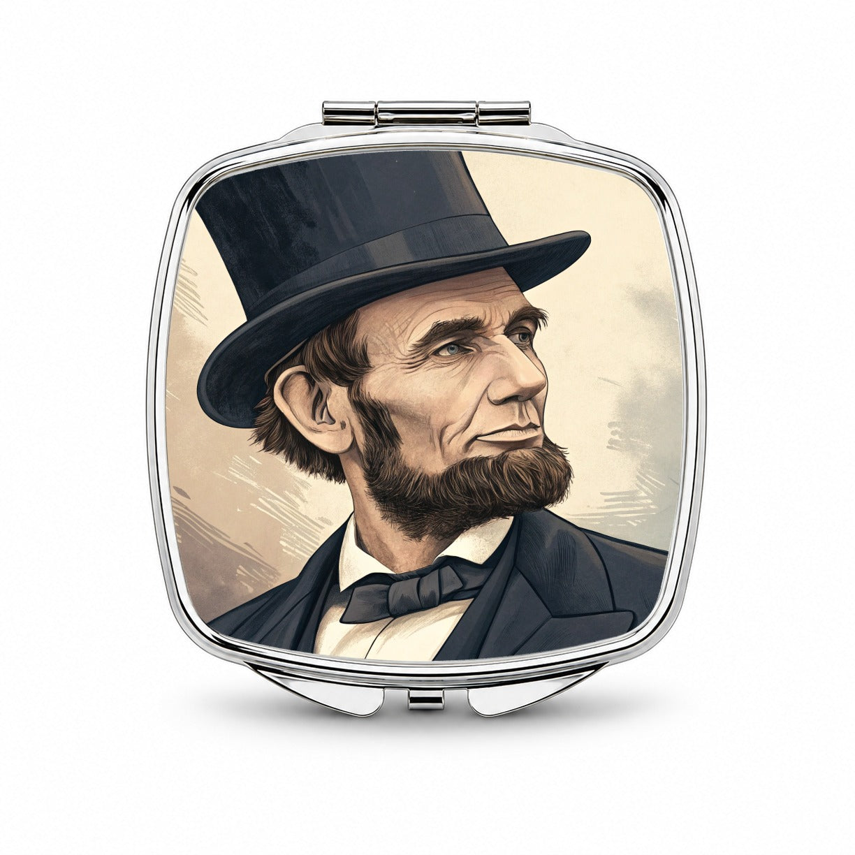 Abraham Lincoln Portrait Small Travel Purse Handbag Pocket Makeup Compact Mirror