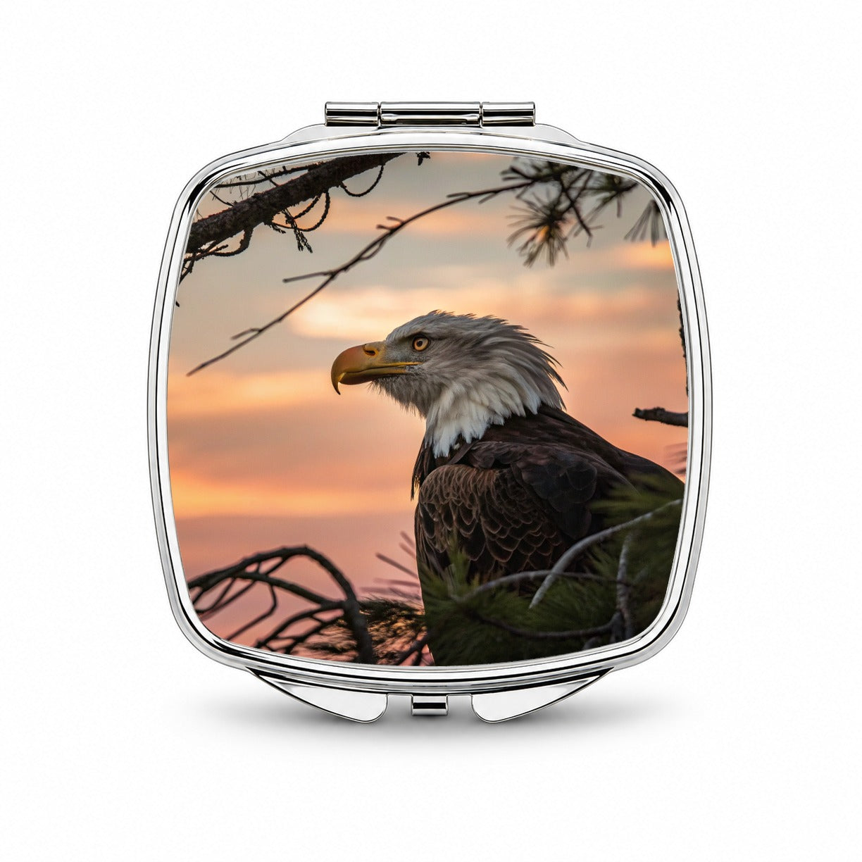 Bald Eagle At Sunset Small Travel Purse Handbag Pocket Makeup Compact Mirror