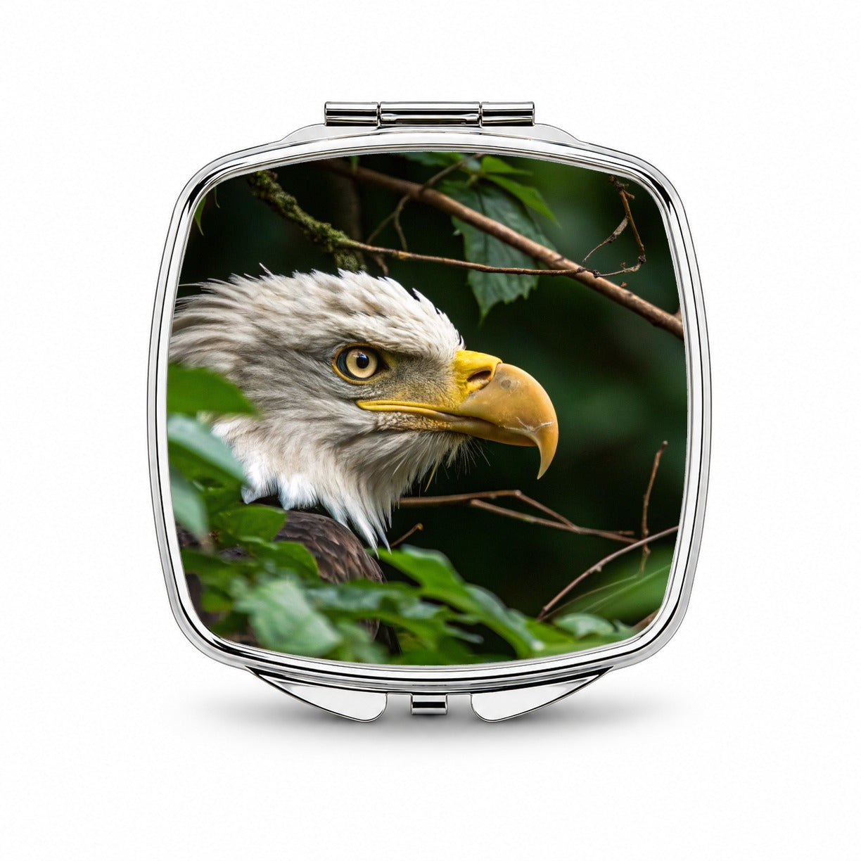 Bald Eagle Wildlife Portrait Small Travel Purse Handbag Pocket Makeup Compact Mirror