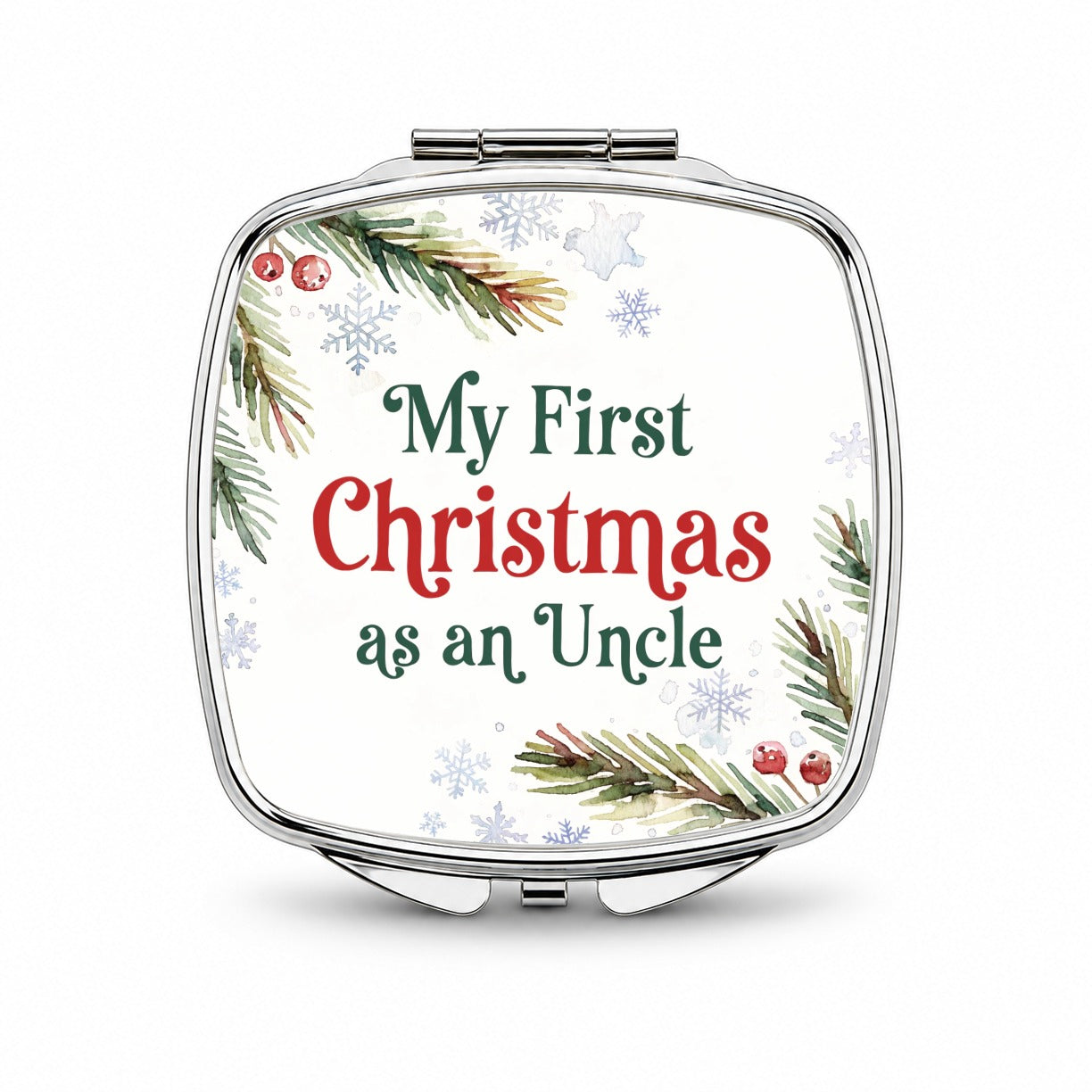 First Christmas As An Uncle Small Travel Purse Handbag Pocket Makeup Compact Mirror