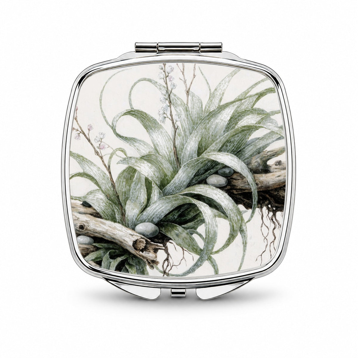 Air Plant Botanical Collection Small Travel Purse Handbag Pocket Makeup Compact Mirror