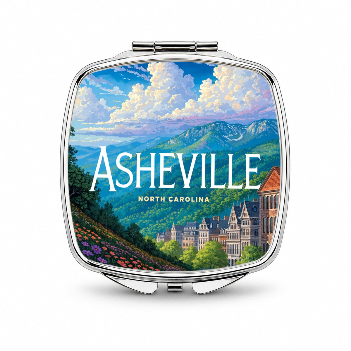 Asheville North Carolina Travel Small Travel Purse Handbag Pocket Makeup Compact Mirror