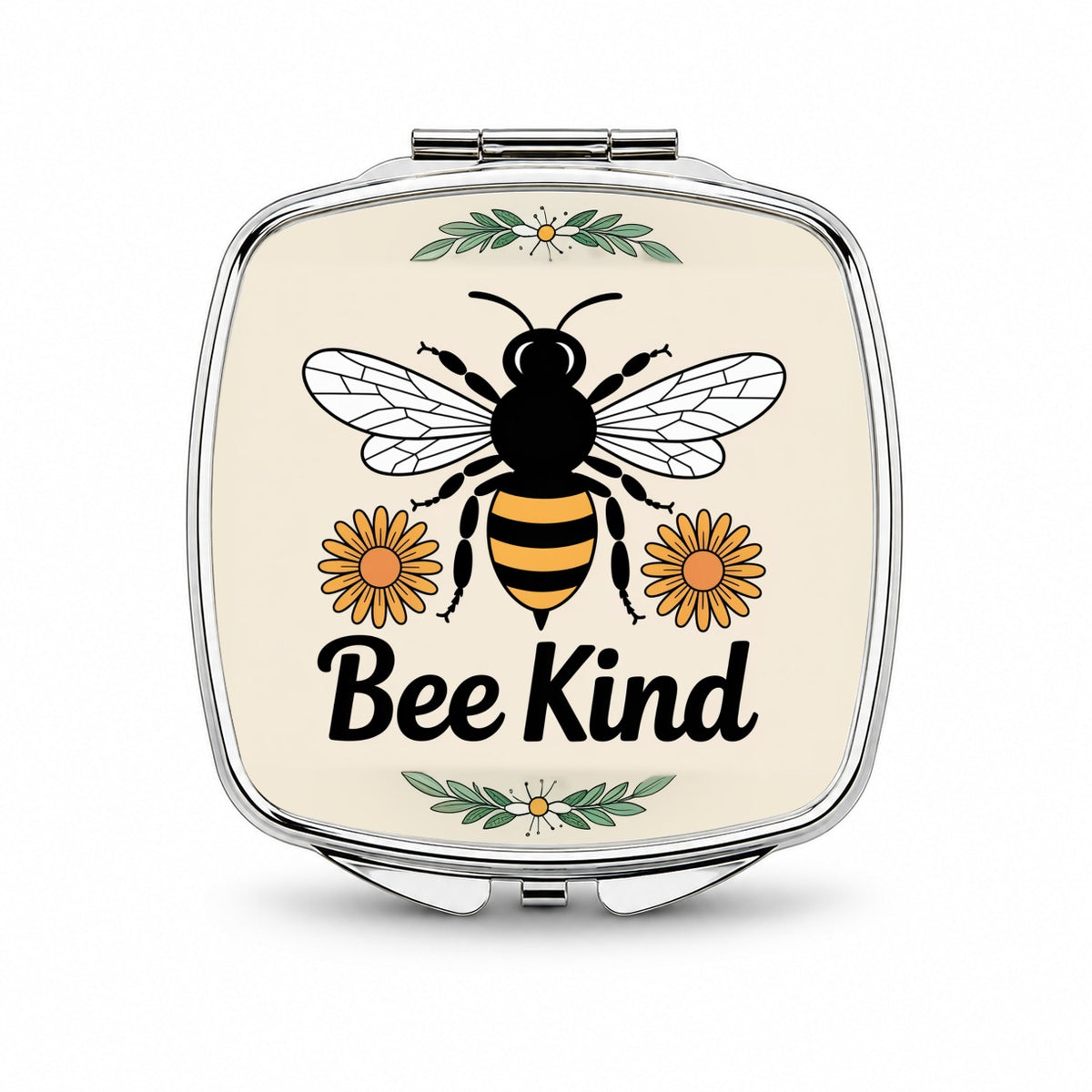 Bee Kind Honeybee Daisies Small Travel Purse Handbag Pocket Makeup Compact Mirror