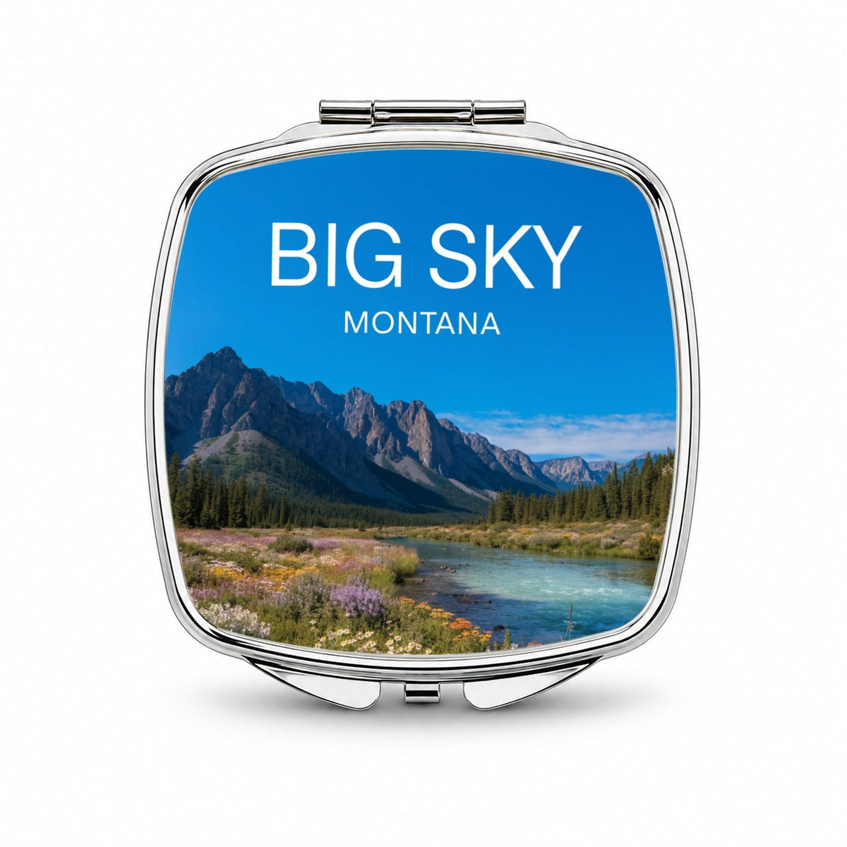 Big Sky Montana Travel Small Travel Purse Handbag Pocket Makeup Compact Mirror