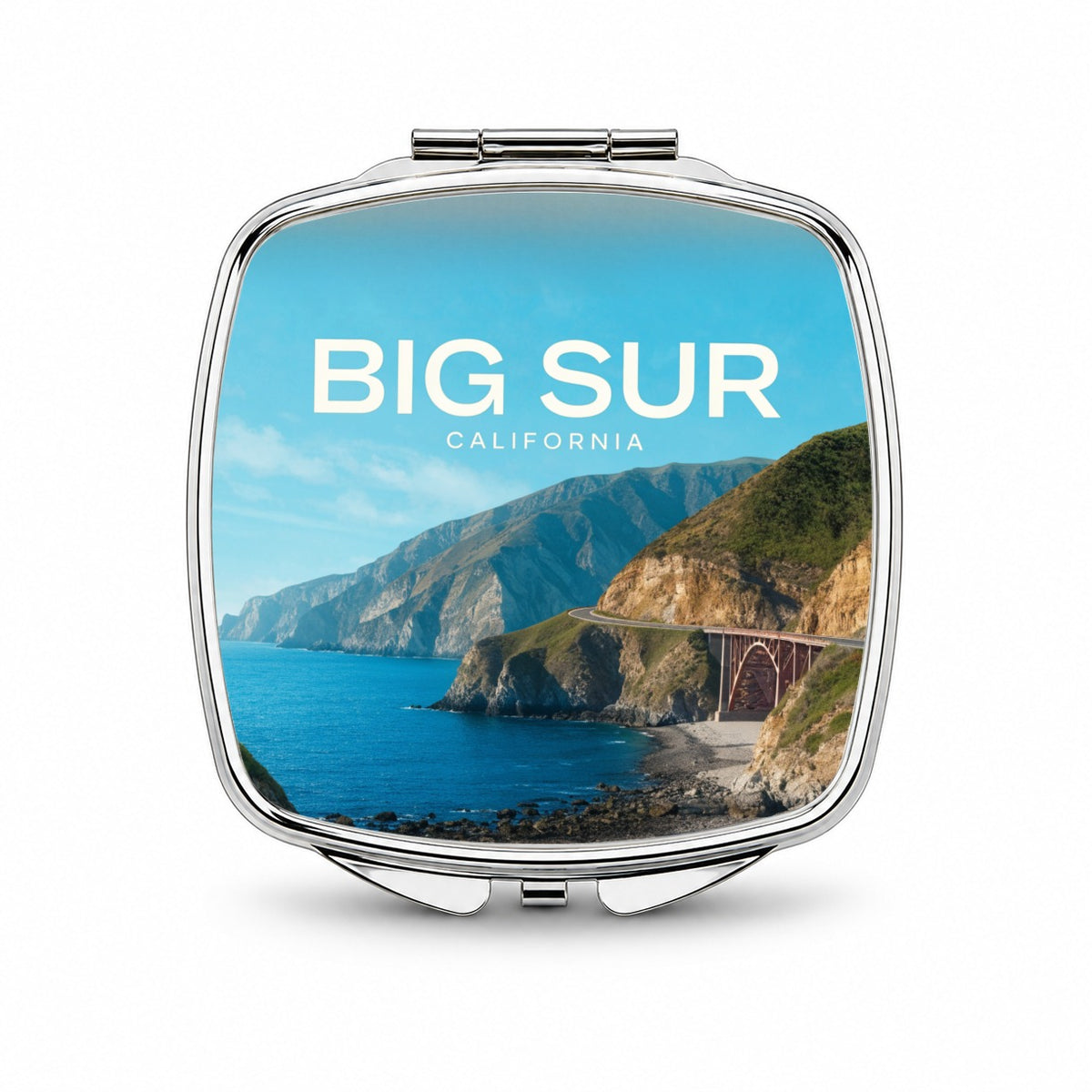 Big Sur California Travel Ocean Small Travel Purse Handbag Pocket Makeup Compact Mirror