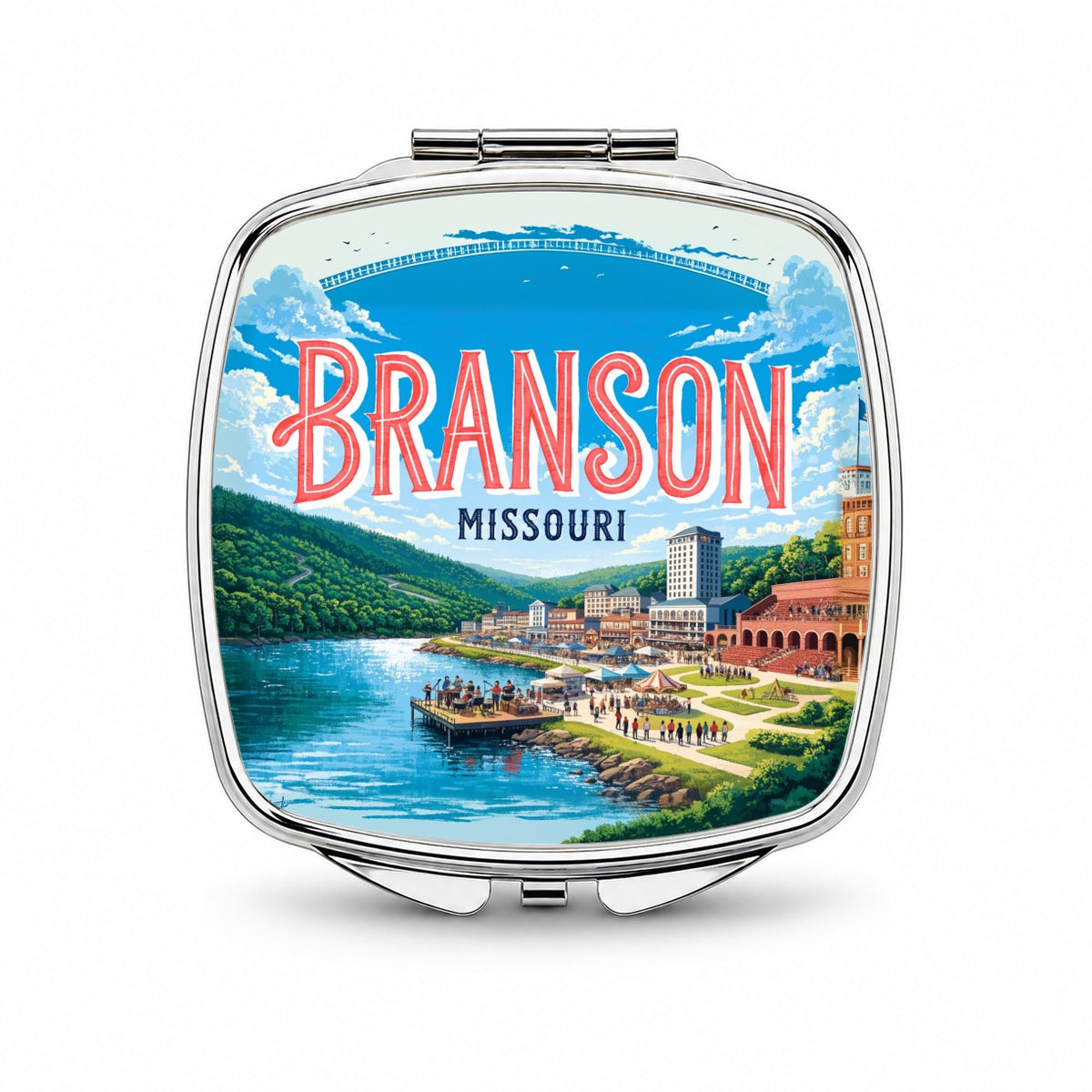 Branson Missouri Travel Small Travel Purse Handbag Pocket Makeup Compact Mirror