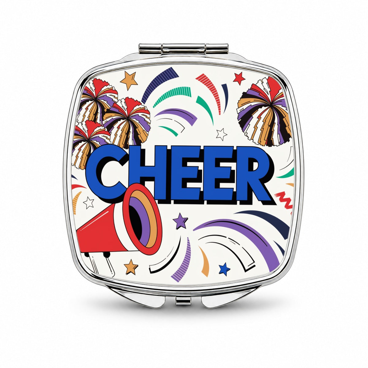 Cheer Cheerleader Colorful Small Travel Purse Handbag Pocket Makeup Compact Mirror