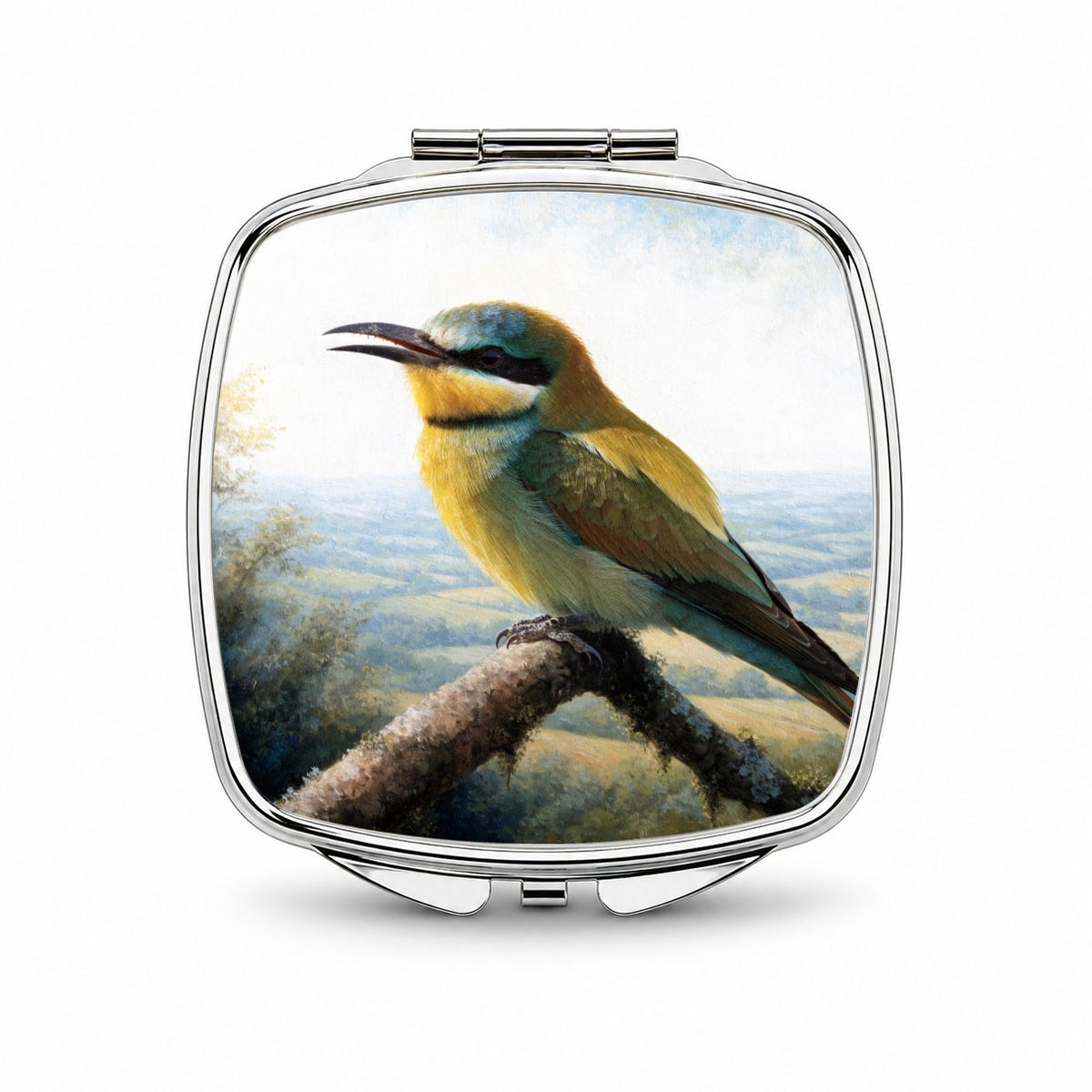 Colorful Bee Eater Small Travel Purse Handbag Pocket Makeup Compact Mirror