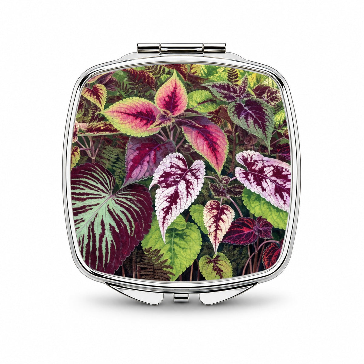 Colorful Coleus Garden Small Travel Purse Handbag Pocket Makeup Compact Mirror