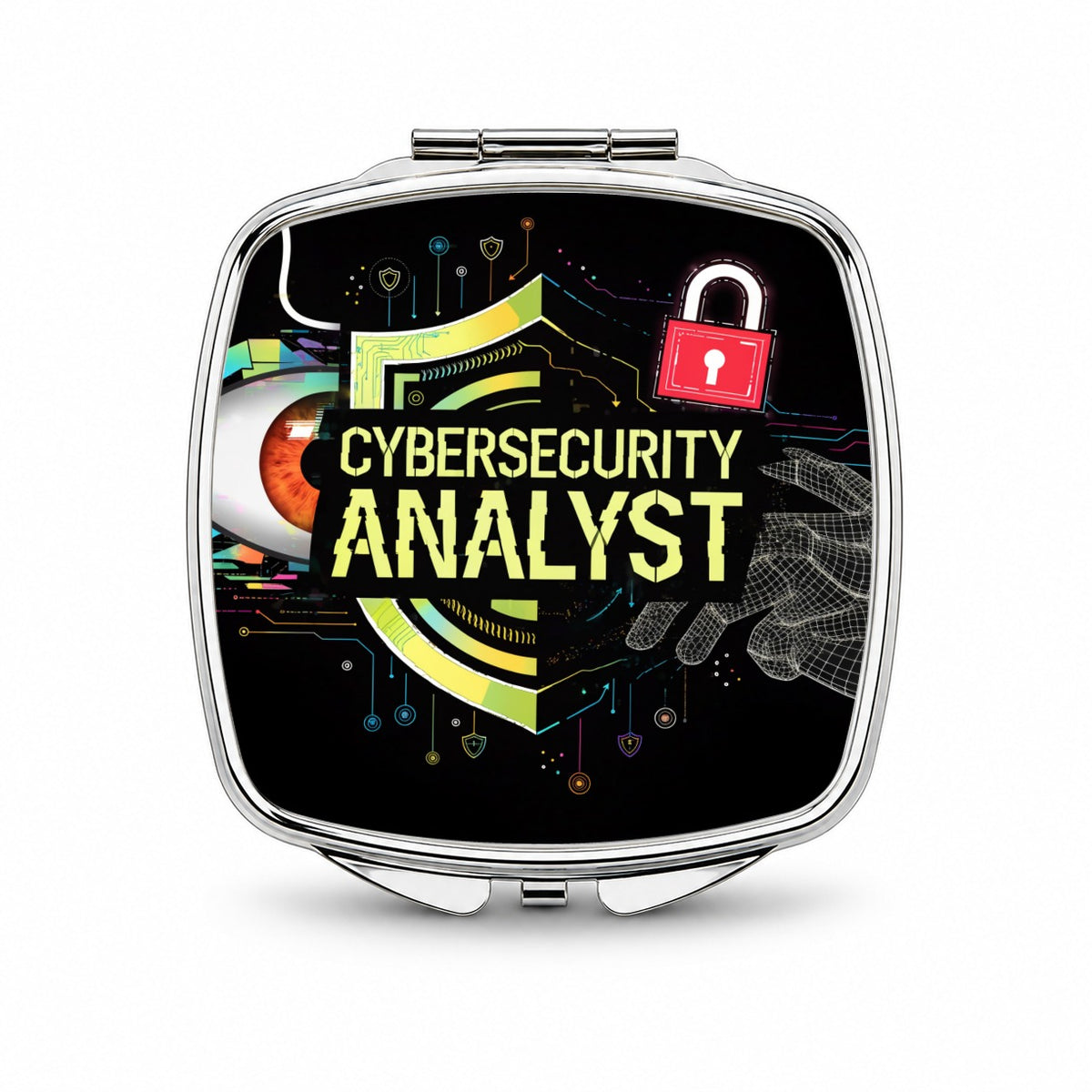 Cybersecurity Analyst Small Travel Purse Handbag Pocket Makeup Compact Mirror