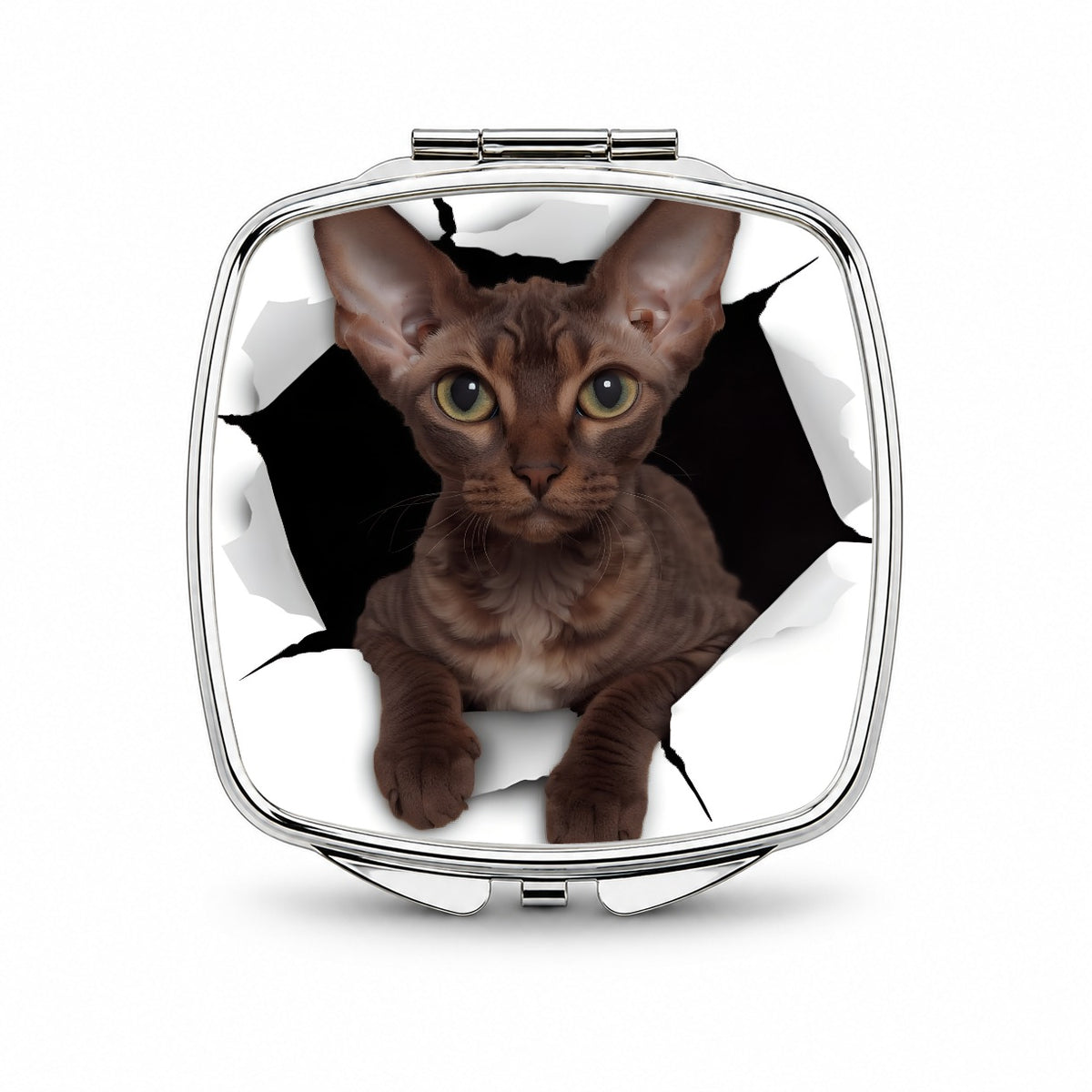Devon Rex Cat Breakout Small Travel Purse Handbag Pocket Makeup Compact Mirror