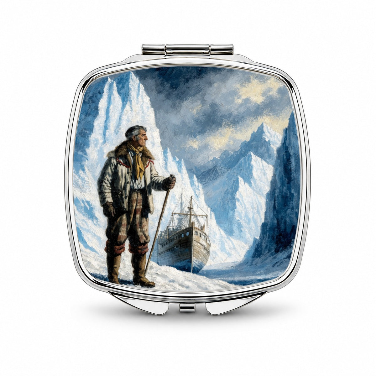Ernest Shackleton Explorer Small Travel Purse Handbag Pocket Makeup Compact Mirror