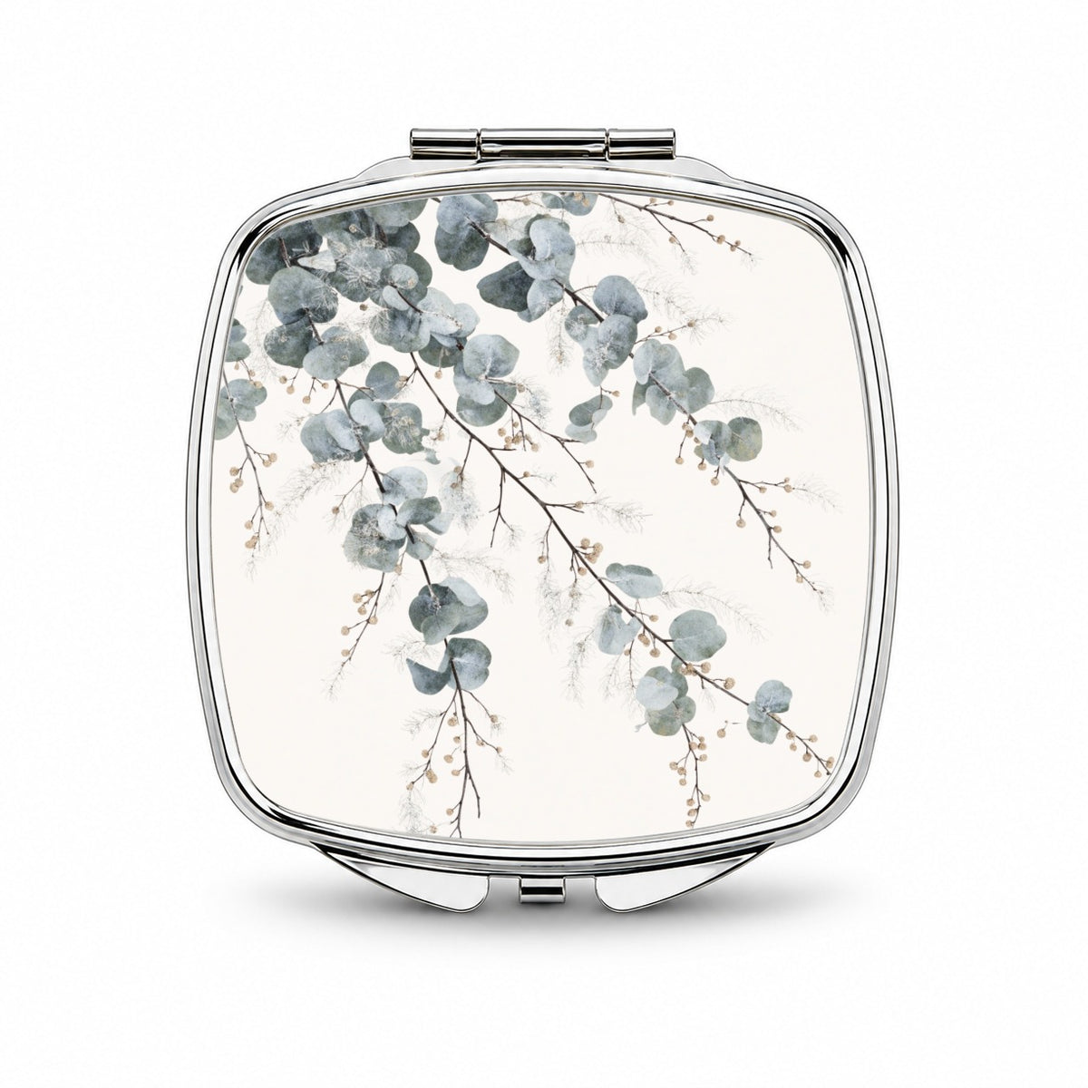 Eucalyptus Botanical Branches Small Travel Purse Handbag Pocket Makeup Compact Mirror