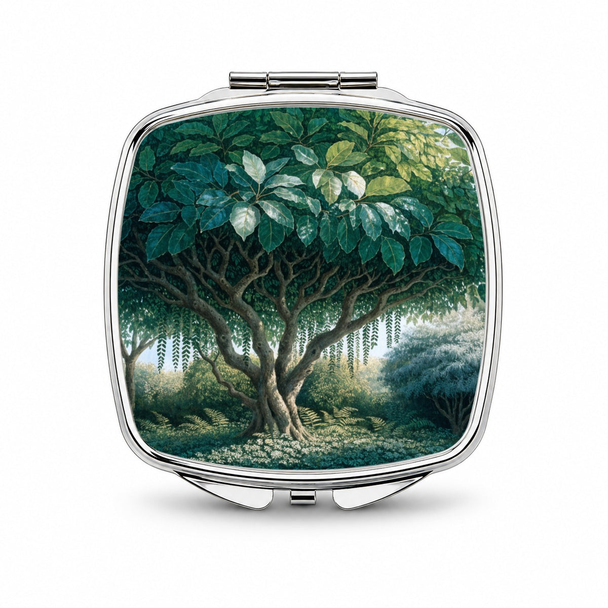 Ficus Tree Botanical Small Travel Purse Handbag Pocket Makeup Compact Mirror