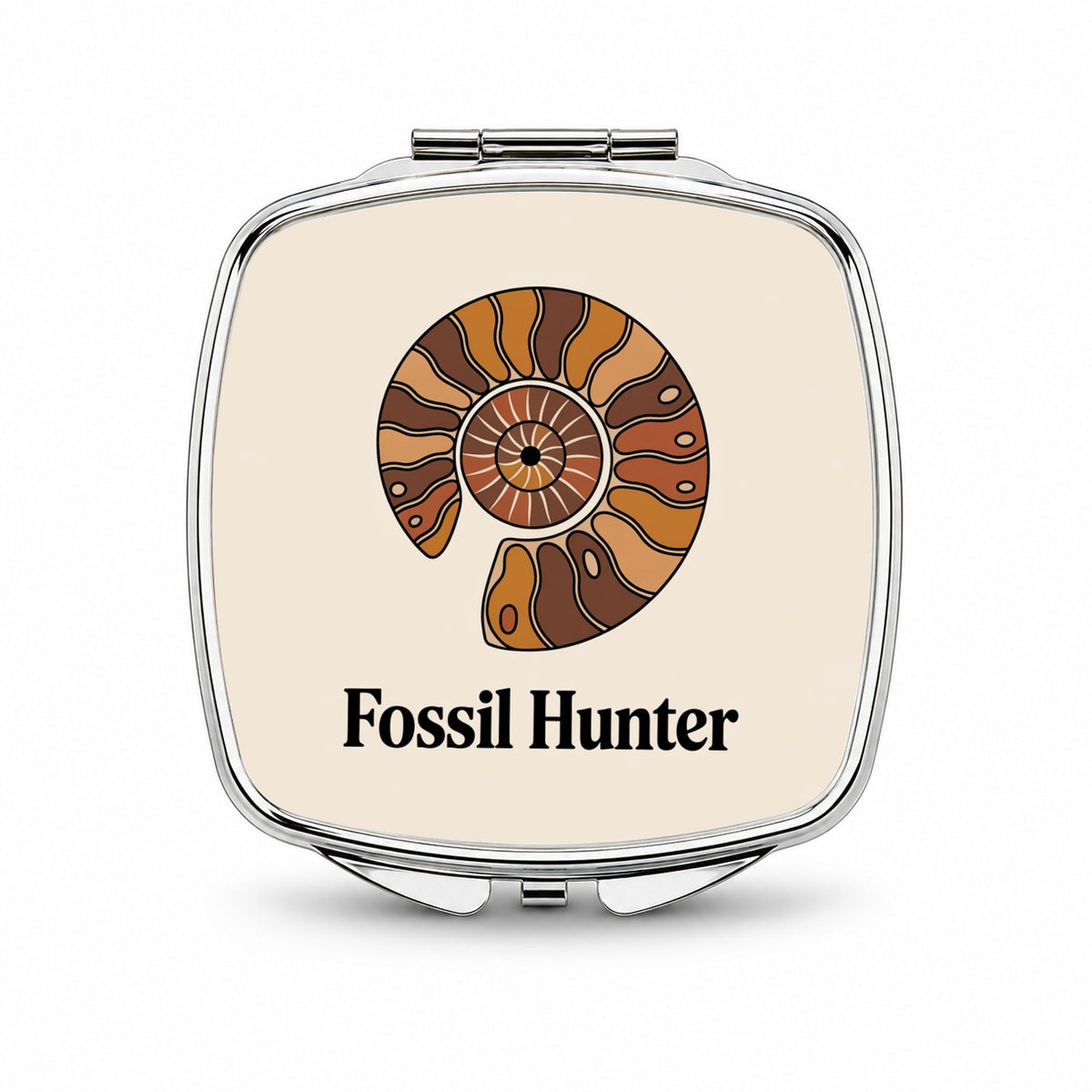 Fossil Hunter Ammonite Small Travel Purse Handbag Pocket Makeup Compact Mirror
