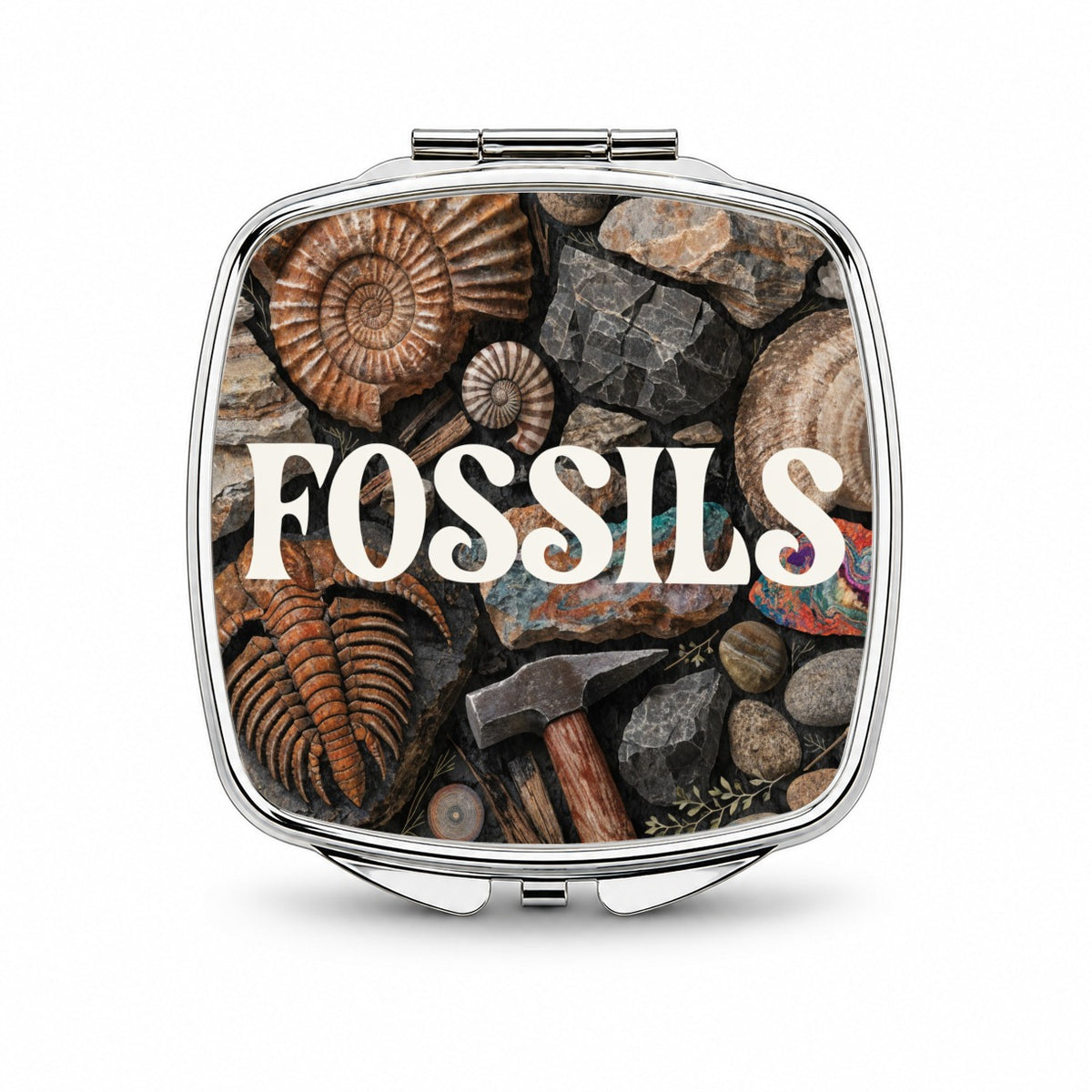Fossils Enthusiast Geology Small Travel Purse Handbag Pocket Makeup Compact Mirror