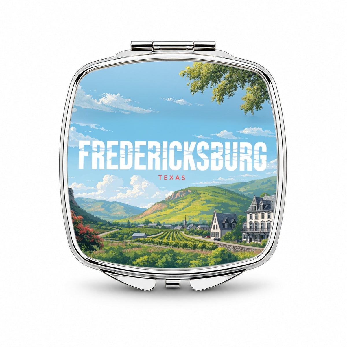 Fredericksburg Texas Travel Small Travel Purse Handbag Pocket Makeup Compact Mirror