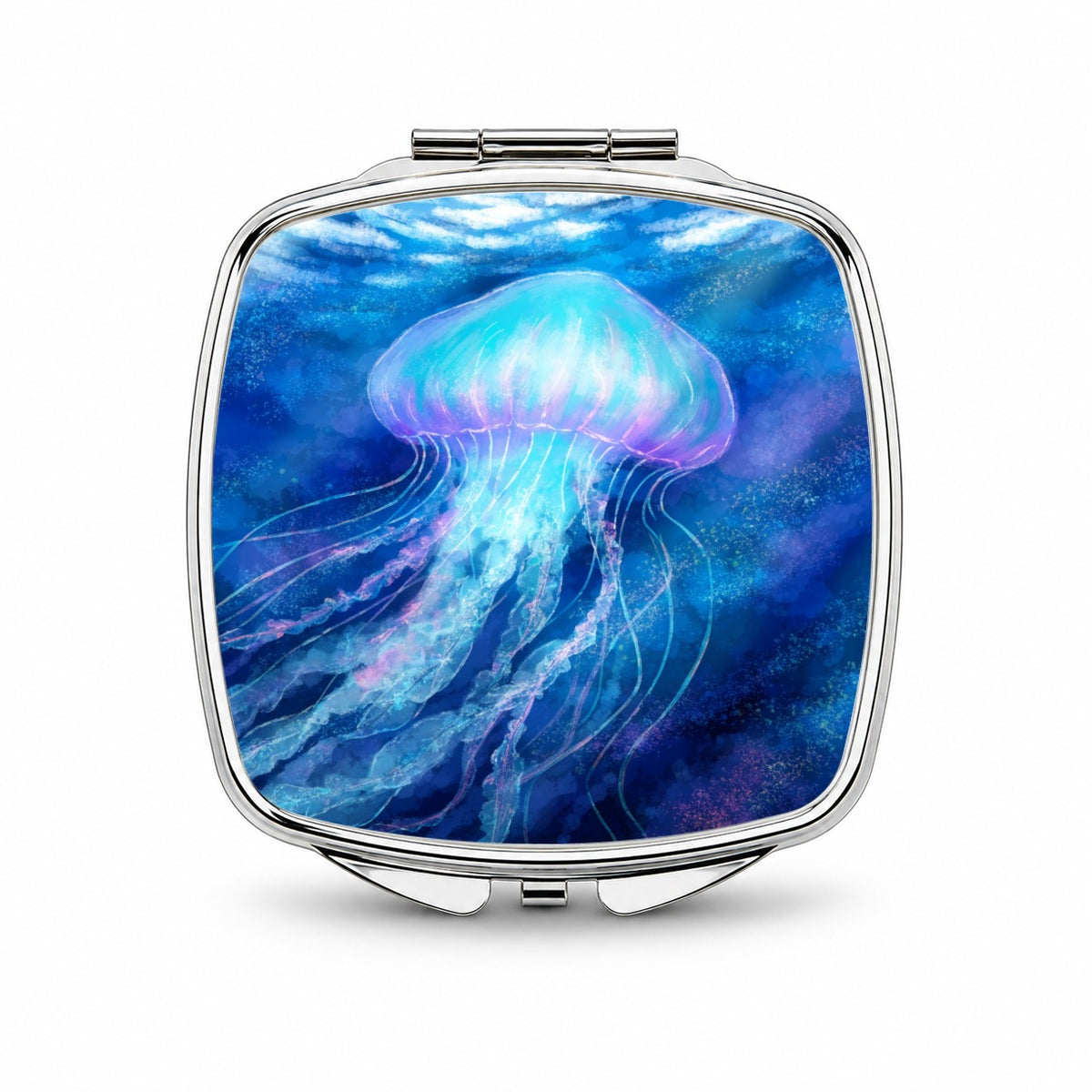 Glowing Jellyfish Ocean Small Travel Purse Handbag Pocket Makeup Compact Mirror