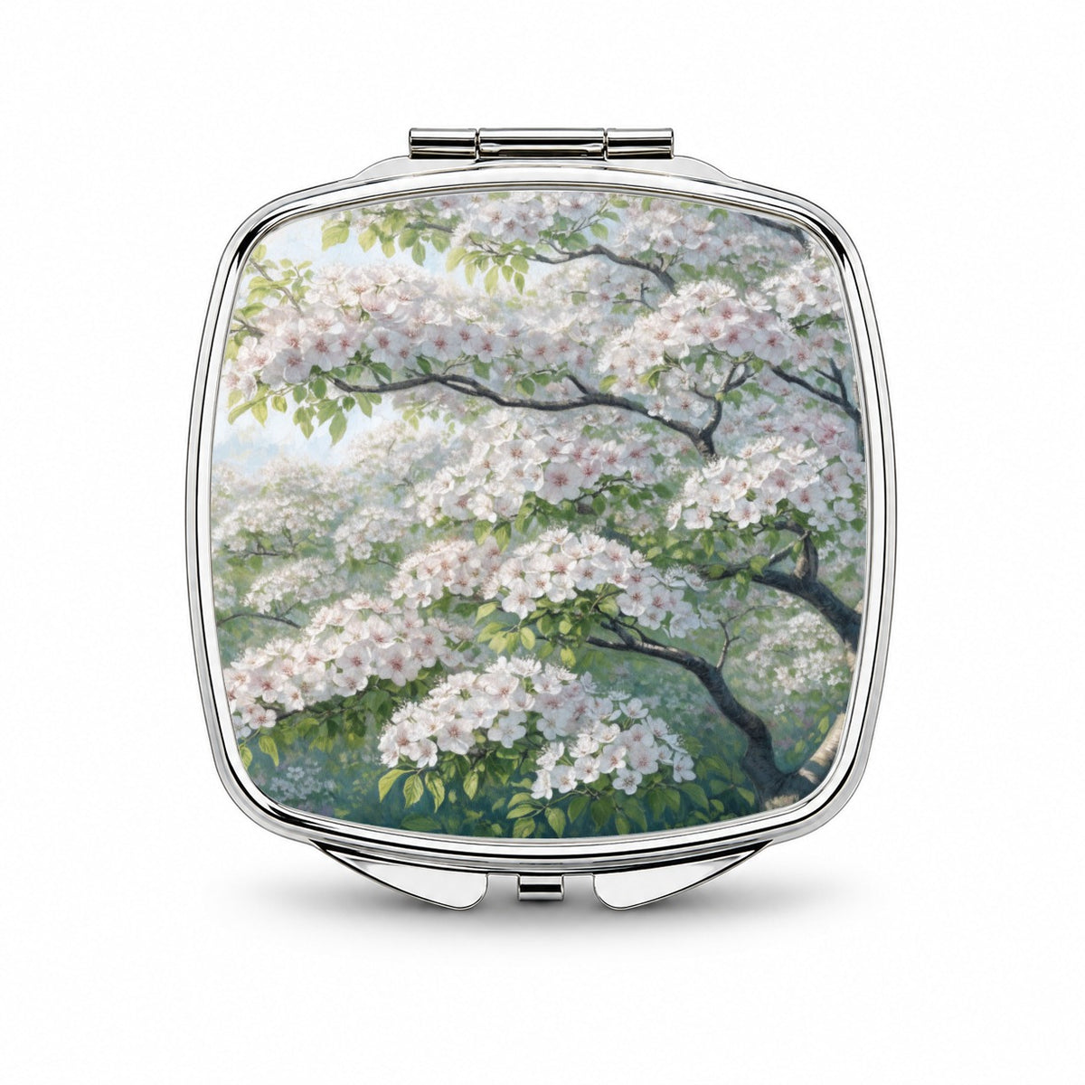 Graceful Flowering Dogwood Tree Small Travel Purse Handbag Pocket Makeup Compact Mirror