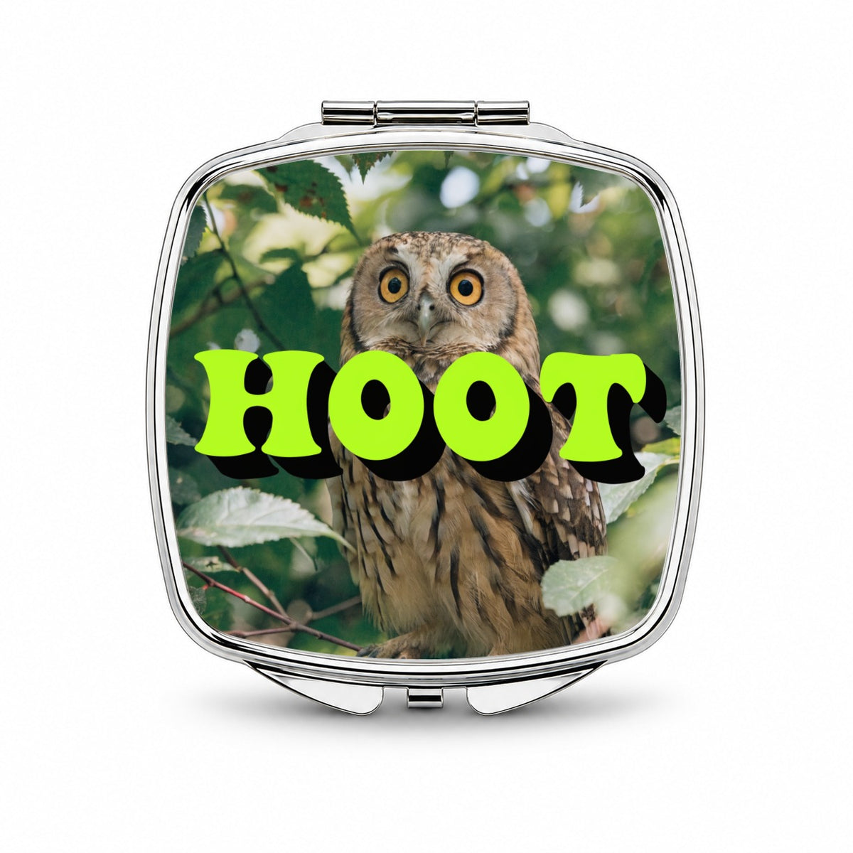 Hoot Owl Funny Small Travel Purse Handbag Pocket Makeup Compact Mirror