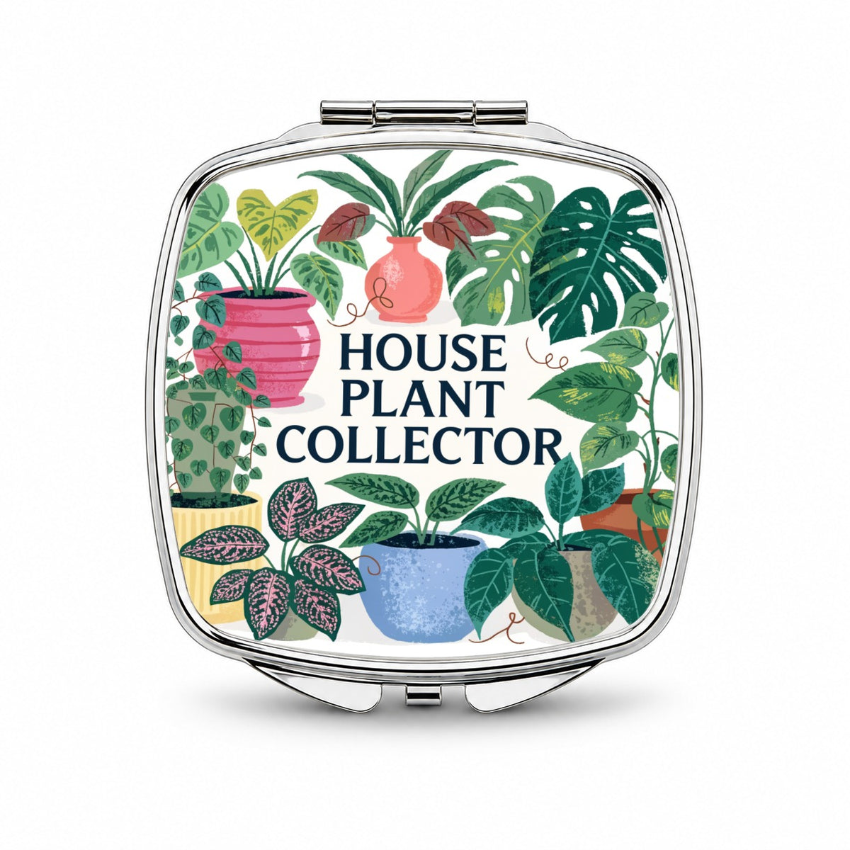 House Plant Collector Small Travel Purse Handbag Pocket Makeup Compact Mirror