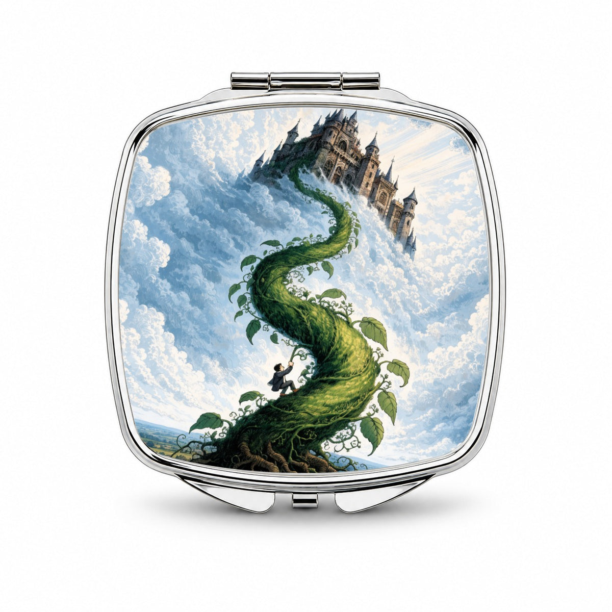 Jack Beanstalk Fairy Tale Small Travel Purse Handbag Pocket Makeup Compact Mirror