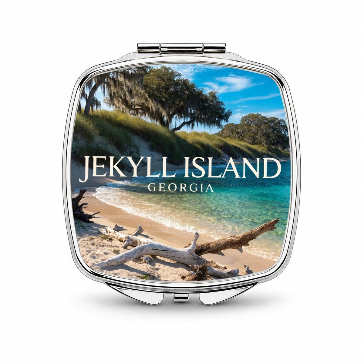Jekyll Island Georgia Travel Small Travel Purse Handbag Pocket Makeup Compact Mirror