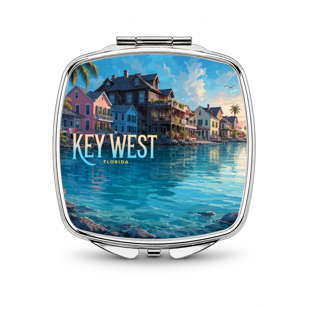 Key West Florida Travel Small Travel Purse Handbag Pocket Makeup Compact Mirror