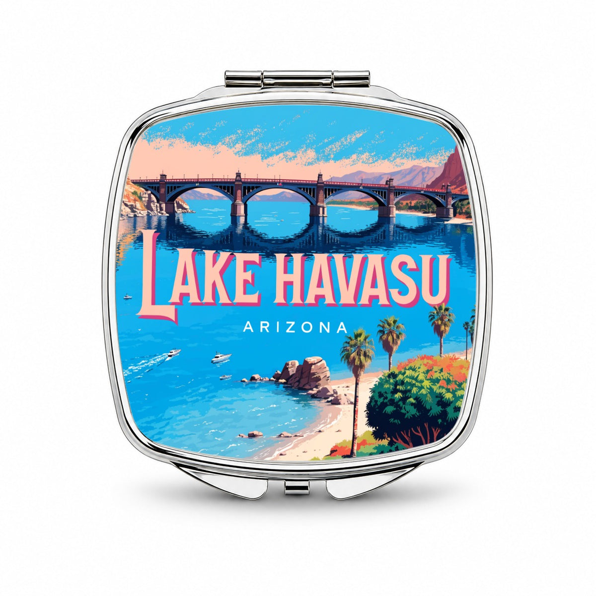 Lake Havasu Arizona Travel Small Travel Purse Handbag Pocket Makeup Compact Mirror