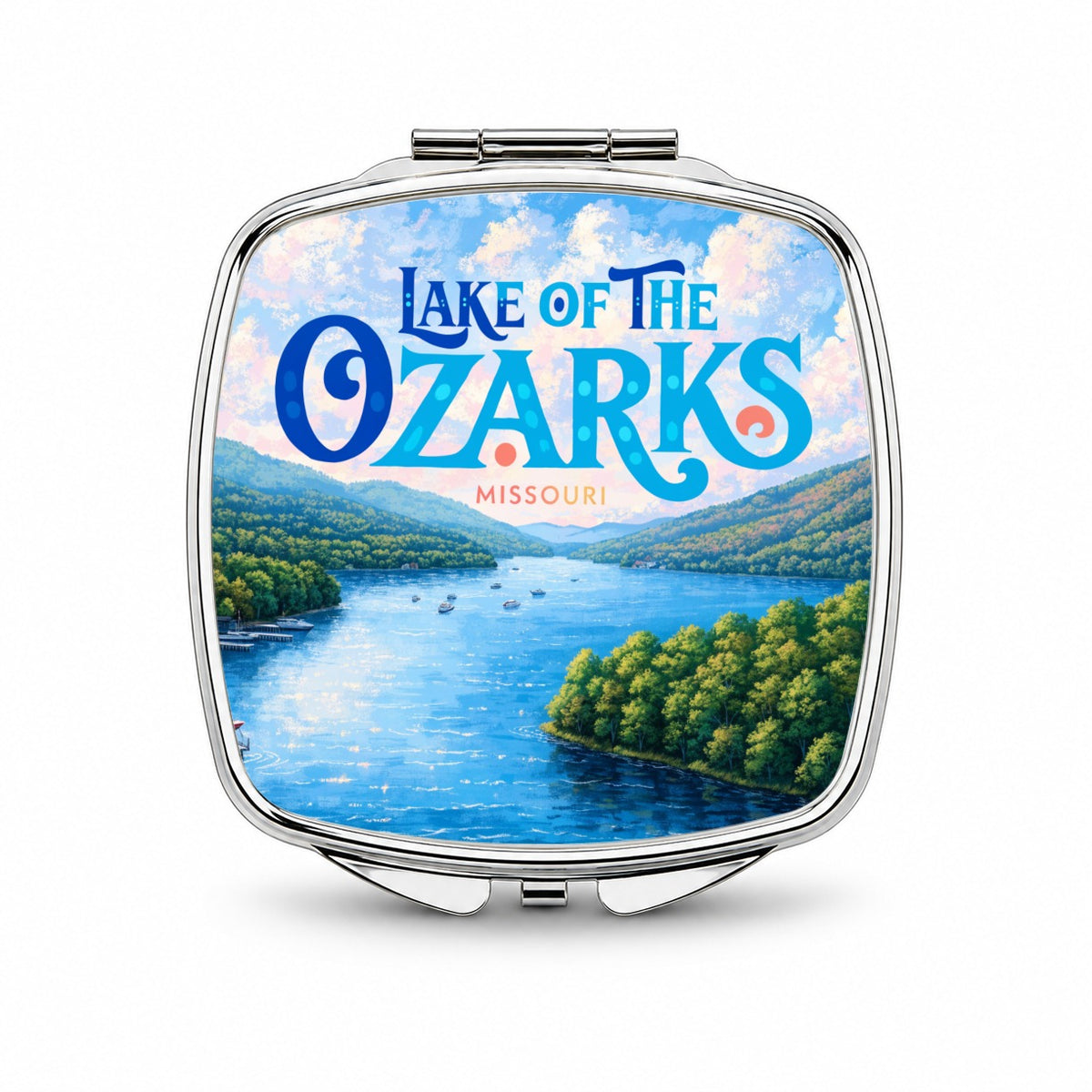Lake of the Ozarks Missouri Travel Small Travel Purse Handbag Pocket Makeup Compact Mirror