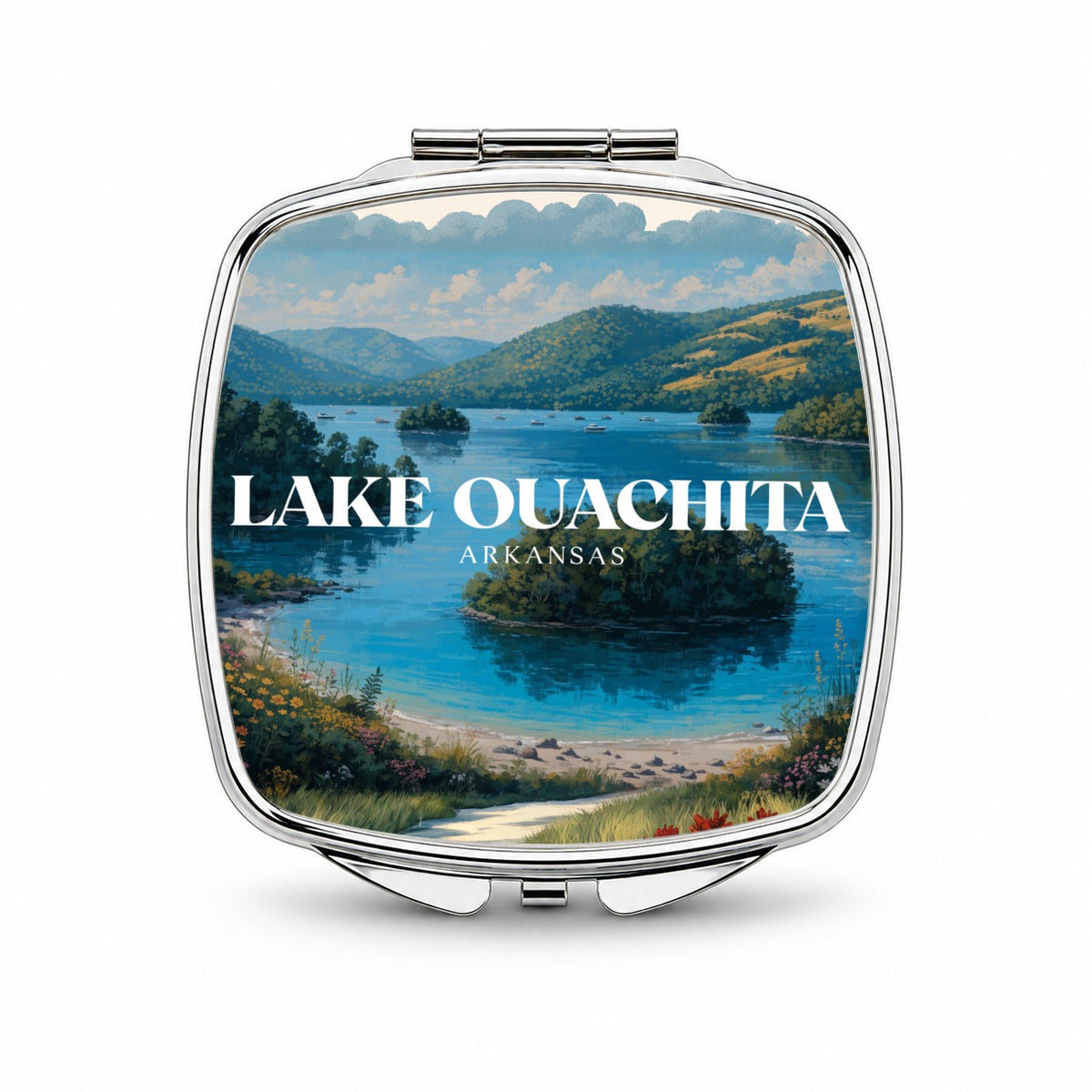 Lake Ouachita Arkansas Travel Small Travel Purse Handbag Pocket Makeup Compact Mirror