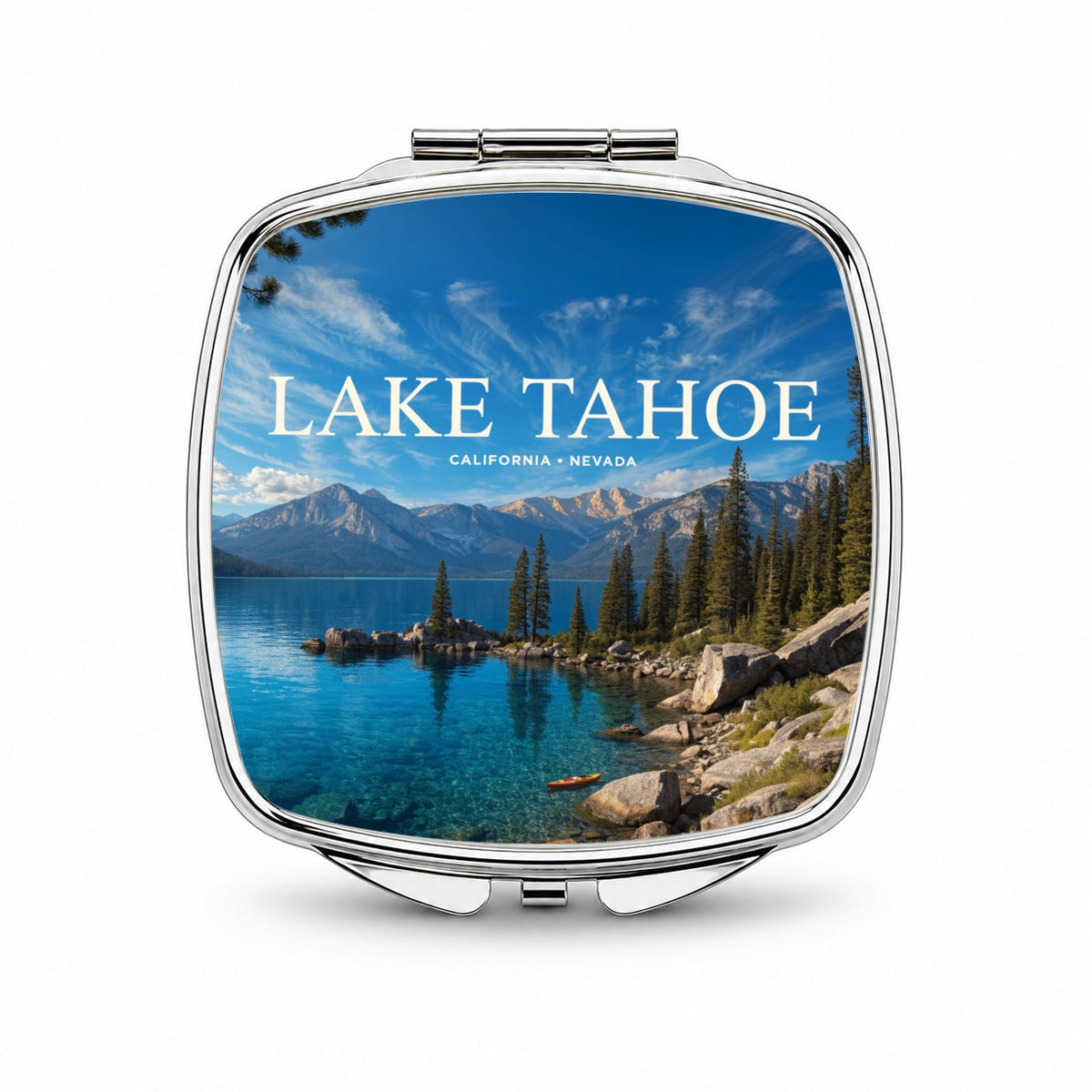 Lake Tahoe California Nevada Travel Small Travel Purse Handbag Pocket Makeup Compact Mirror