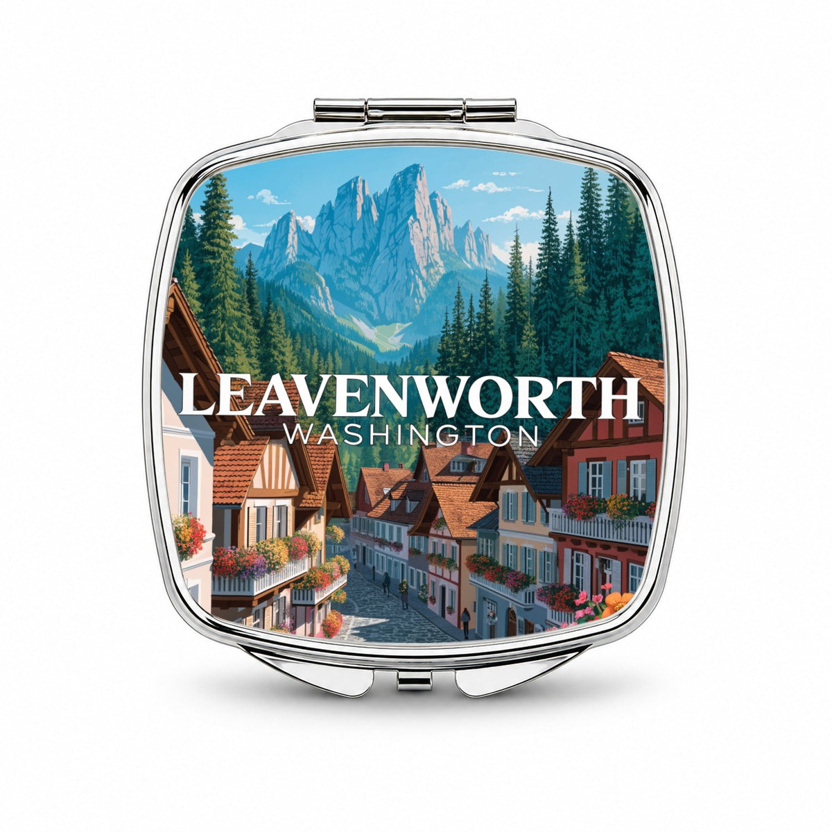 Leavenworth Washington Travel Small Travel Purse Handbag Pocket Makeup Compact Mirror