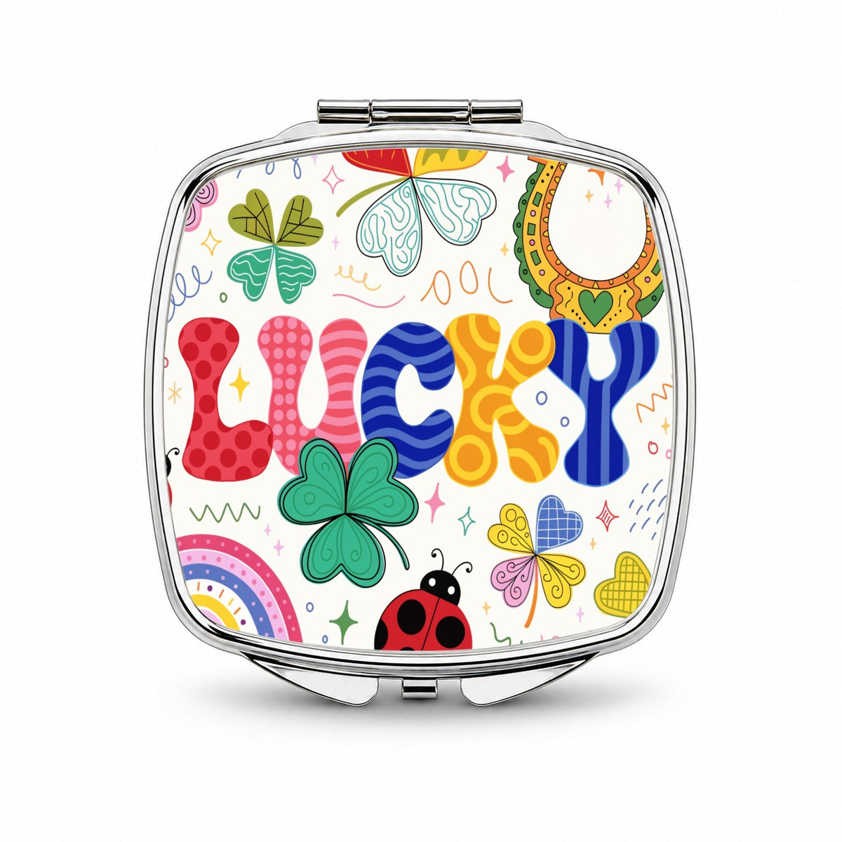 Lucky Cute Colorful Small Travel Purse Handbag Pocket Makeup Compact Mirror