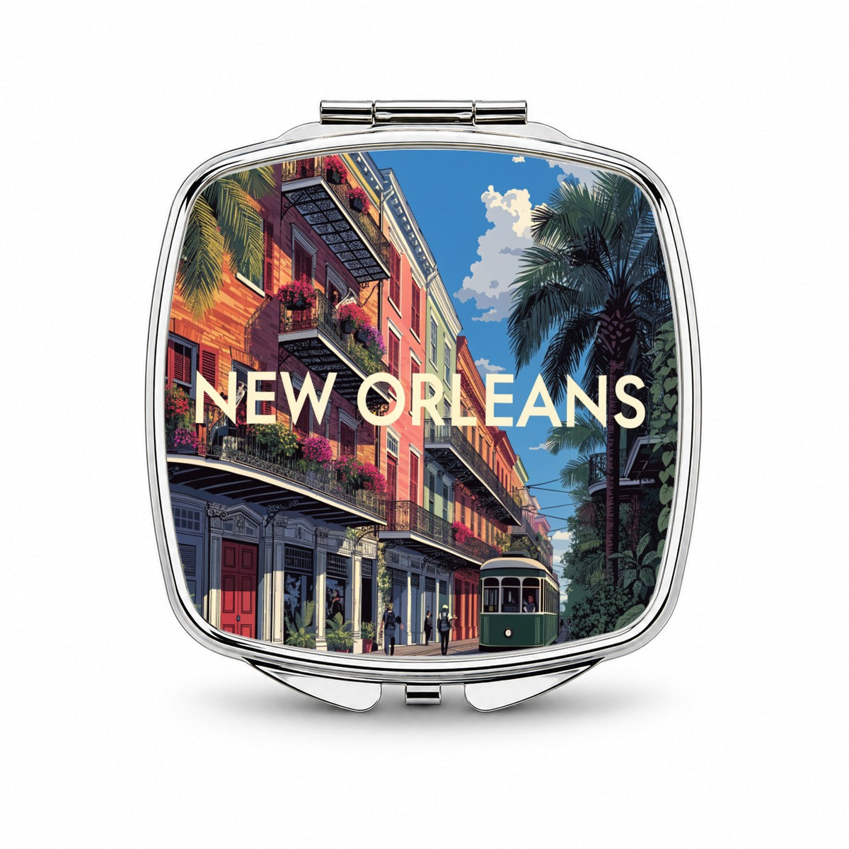 New Orleans Louisiana Travel Small Travel Purse Handbag Pocket Makeup Compact Mirror