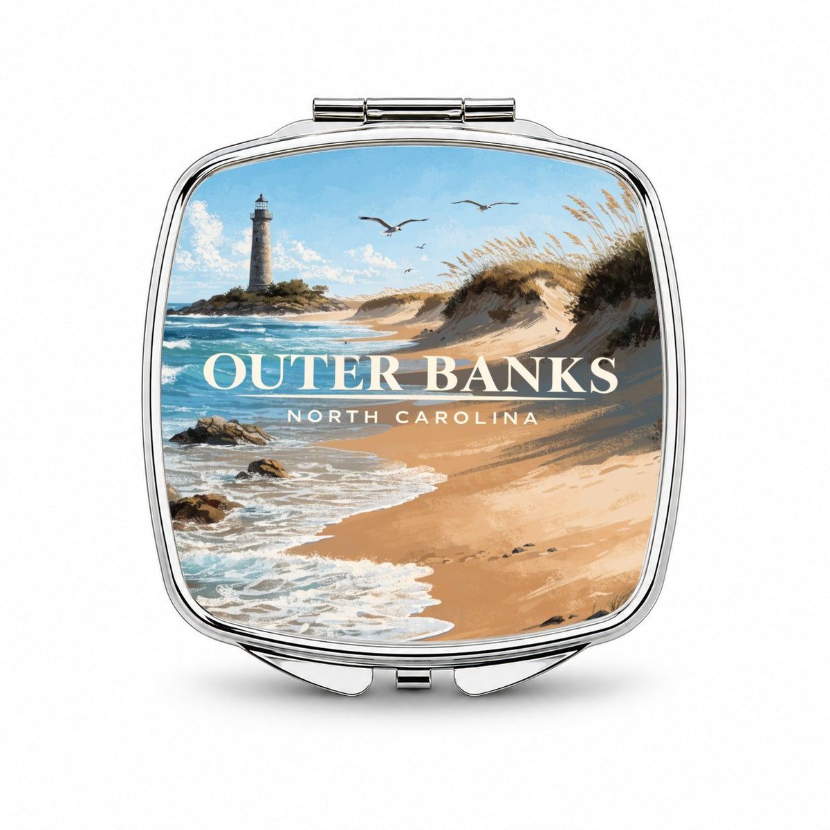 Outer Banks North Carolina Travel Small Travel Purse Handbag Pocket Makeup Compact Mirror