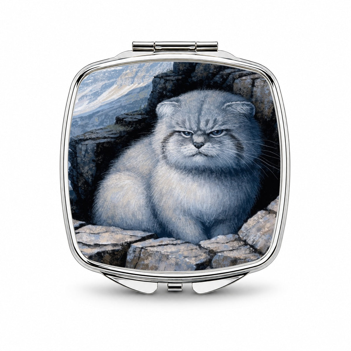 Pallas Cat Mountains Small Travel Purse Handbag Pocket Makeup Compact Mirror