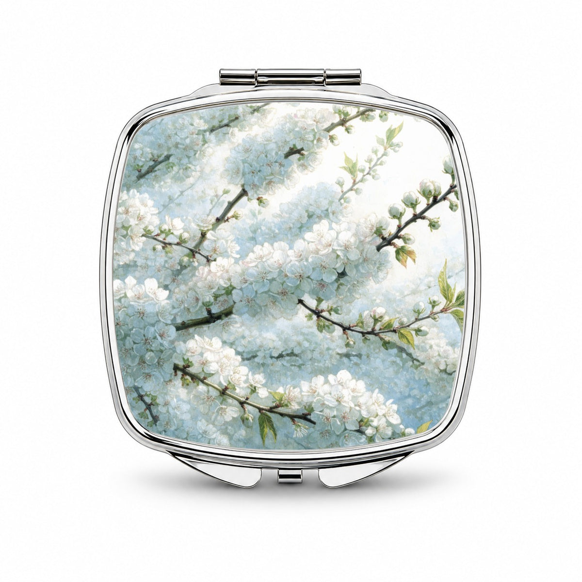 Pear Blossom Branches Small Travel Purse Handbag Pocket Makeup Compact Mirror