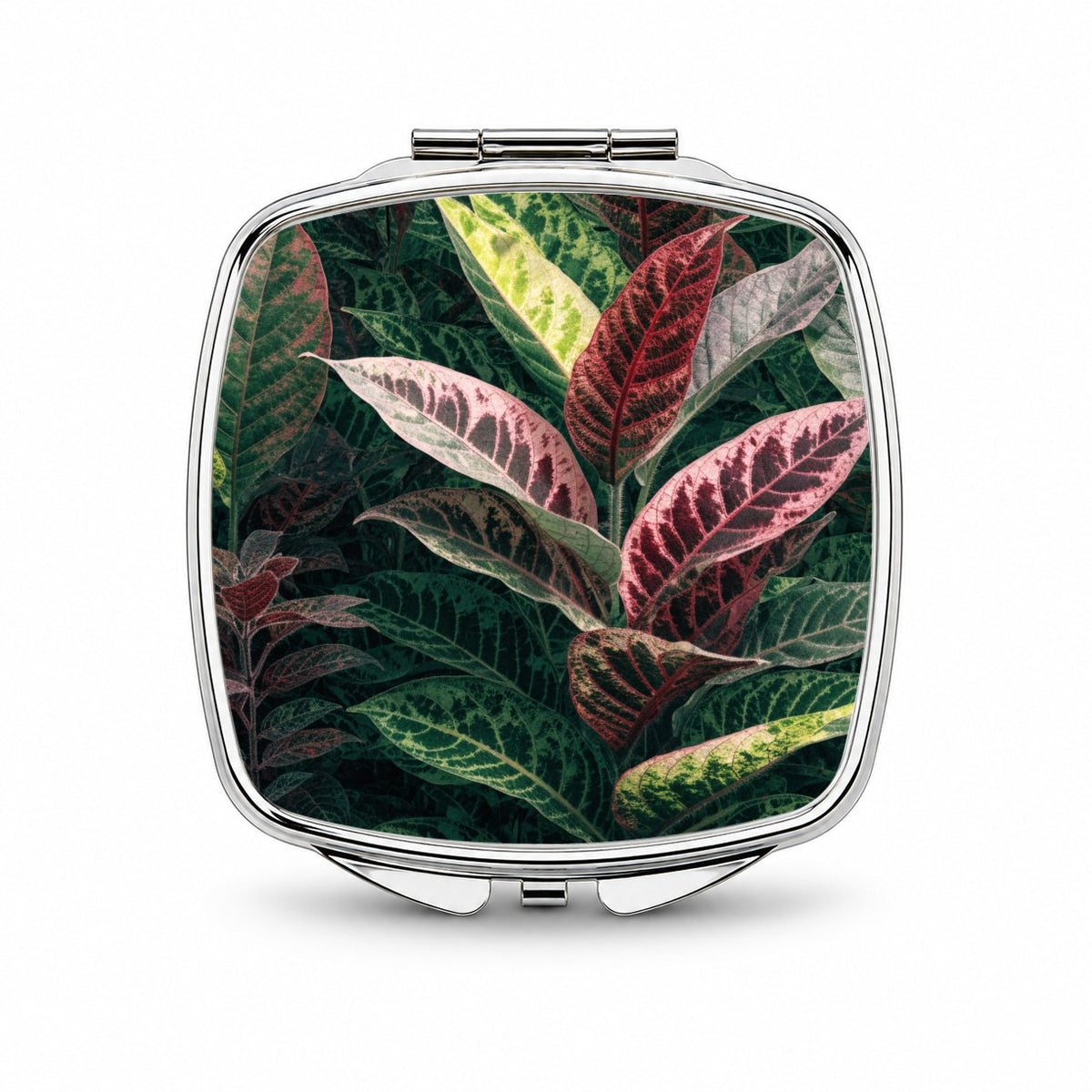 Prayer Plant Colorful Leaves Small Travel Purse Handbag Pocket Makeup Compact Mirror