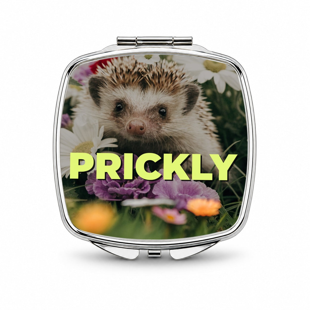 Prickly Hedgehog Adorable Funny Small Travel Purse Handbag Pocket Makeup Compact Mirror
