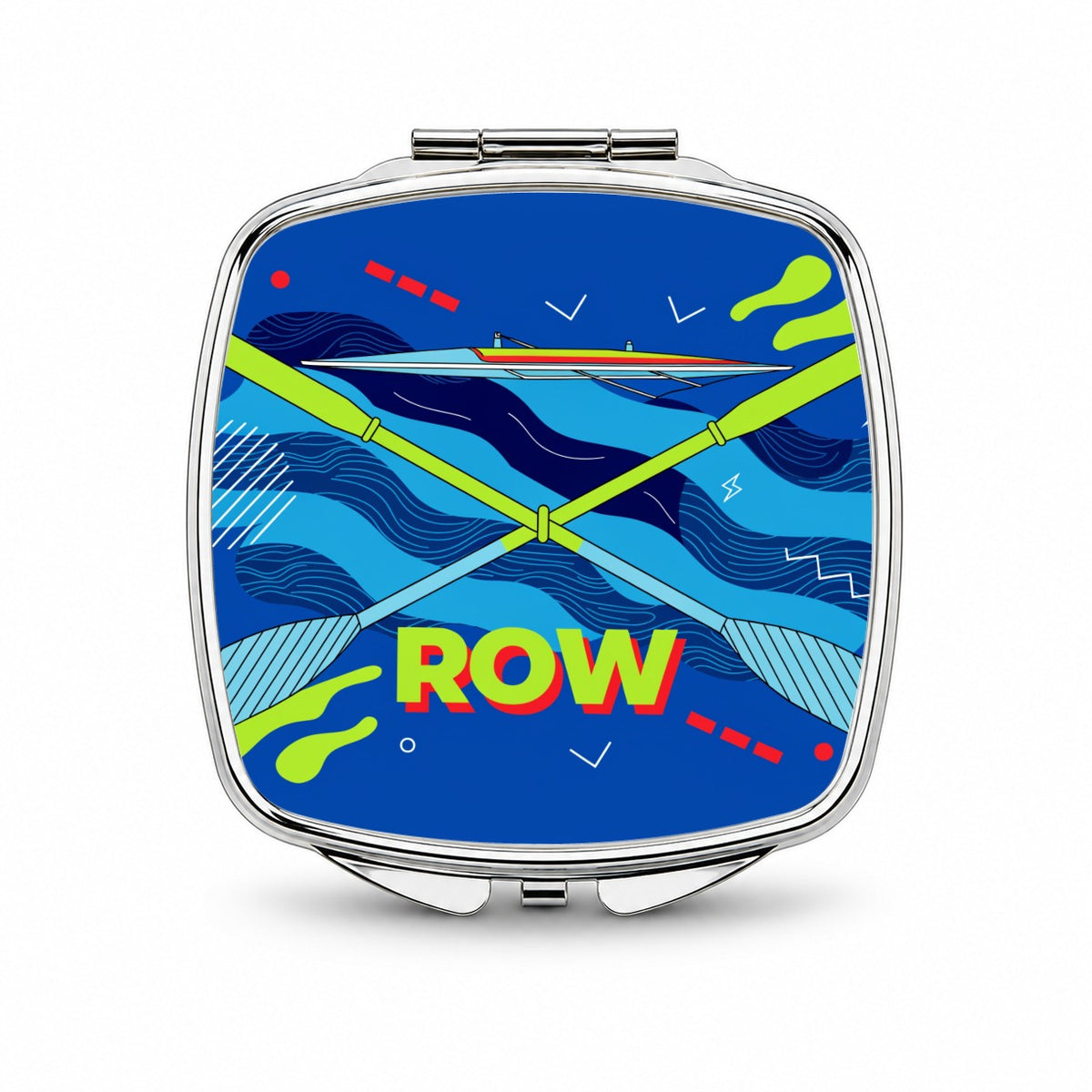Rowing Oars Racing Shell Small Travel Purse Handbag Pocket Makeup Compact Mirror