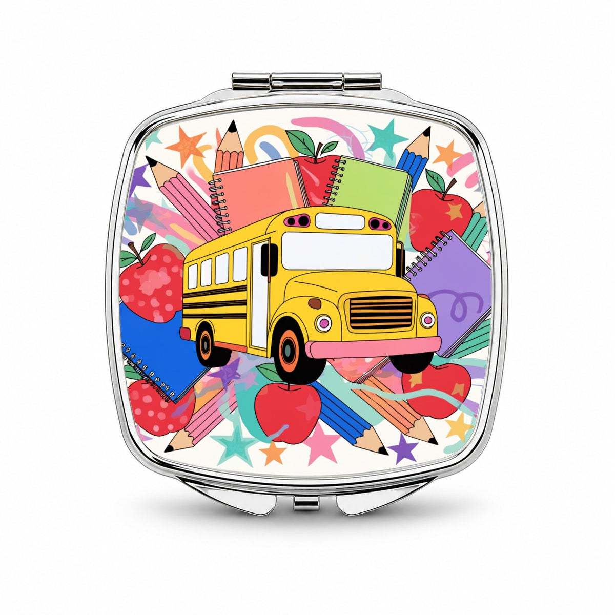 School Bus Driver Teacher Principle Small Travel Purse Handbag Pocket Makeup Compact Mirror