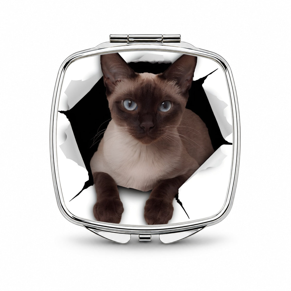Siamese Cat Breakout Small Travel Purse Handbag Pocket Makeup Compact Mirror